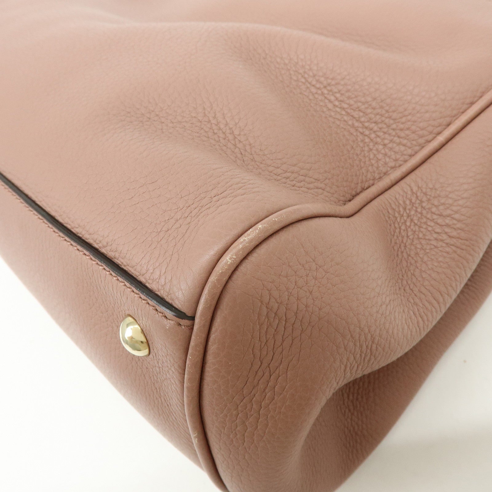 GUCCI Bamboo Shopper Medium 2Way Bag Shoulder Bag Pink Beige 323660