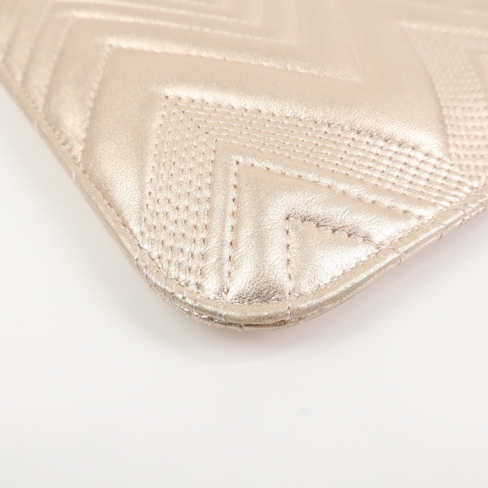 CHANEL Lambskin Clutch Bag Pouch Champane Pink