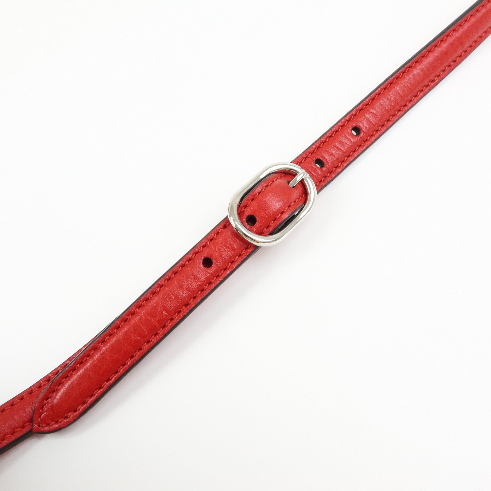 GUCCI Bamboo Leather 2Way Bag Hand Bag Shoulder Bag Red 370830