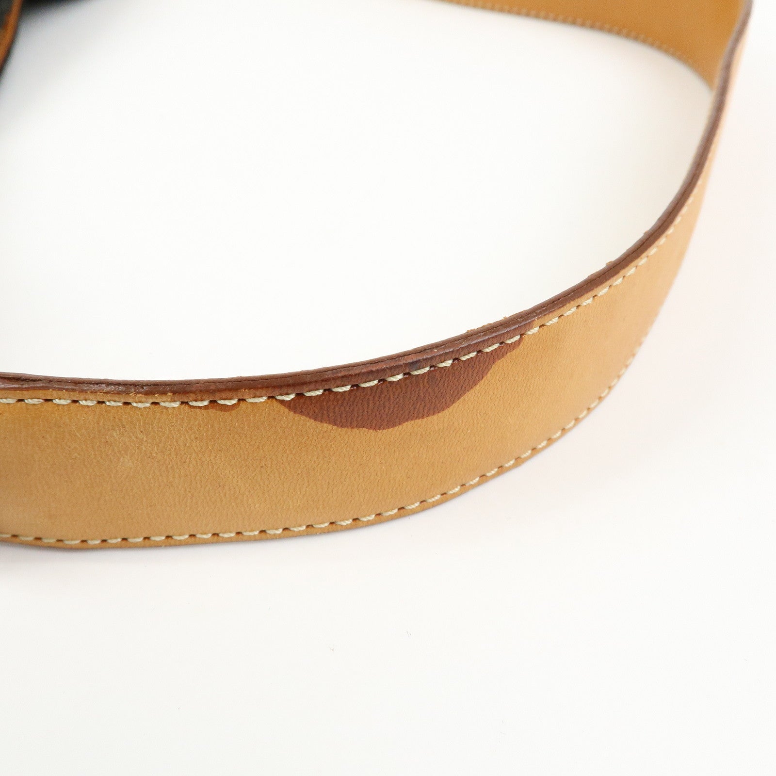CELINE C Macadam Suede Leather Shoulder Bag Black Brown
