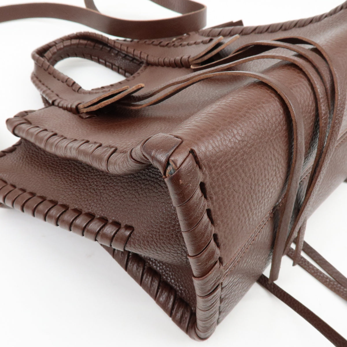 Chloe Mony Leather 2Way Bag Shoulder Bag Hand Bag Brown