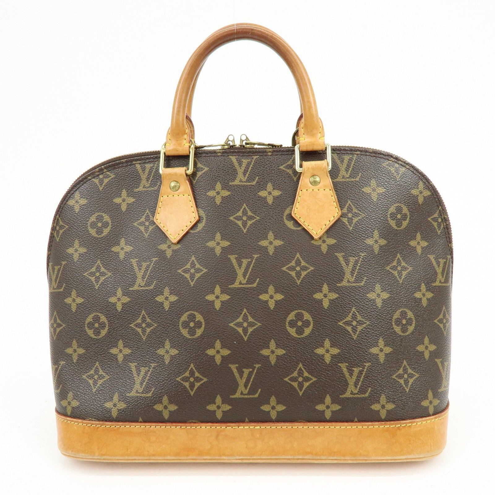 Louis Vuitton Monogram Alma Hand Bag Brown M51130 Authentic Used F/S