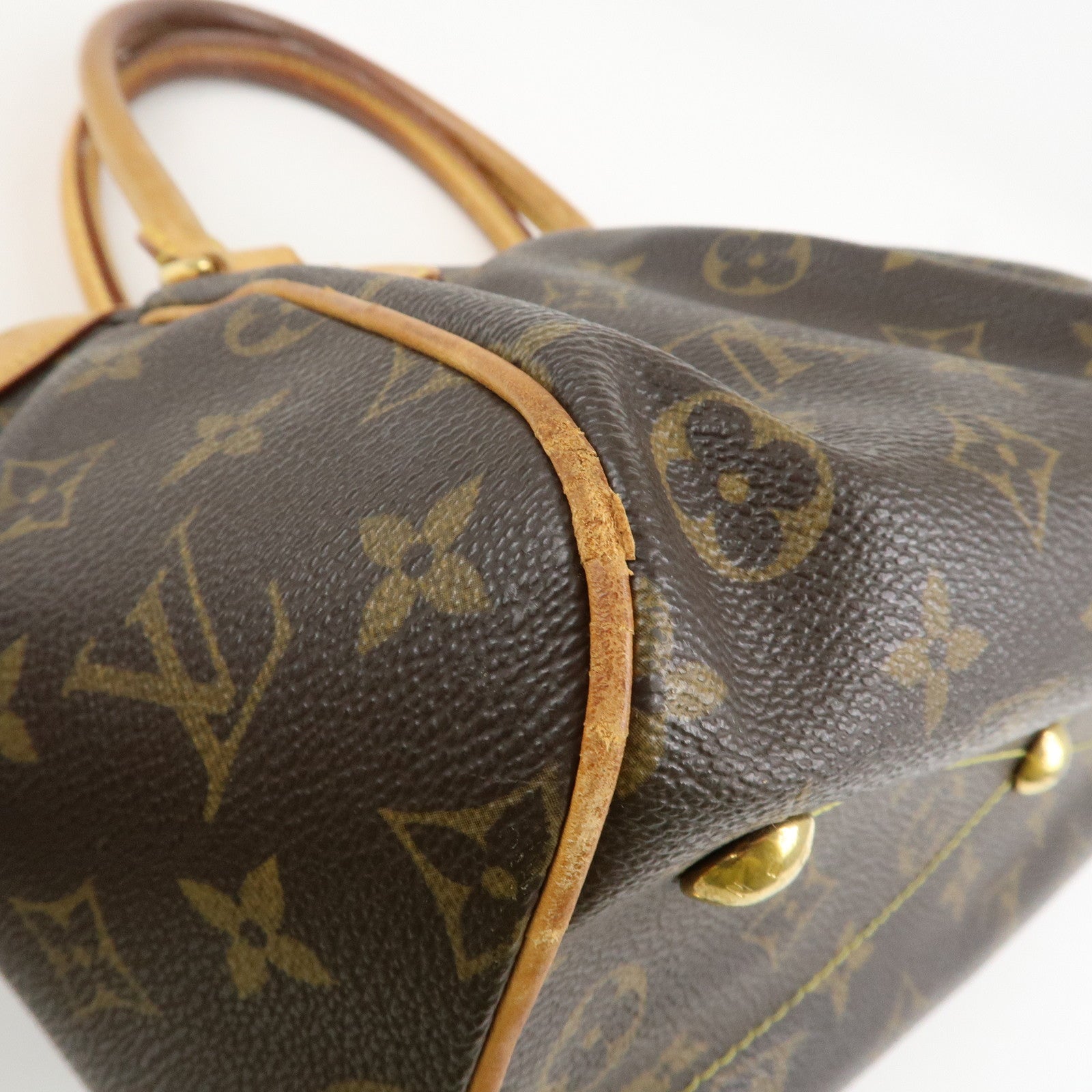 Louis Vuitton Monogram Tivoli PM Hand Bag Shoulder Bag Brown M40143 Used