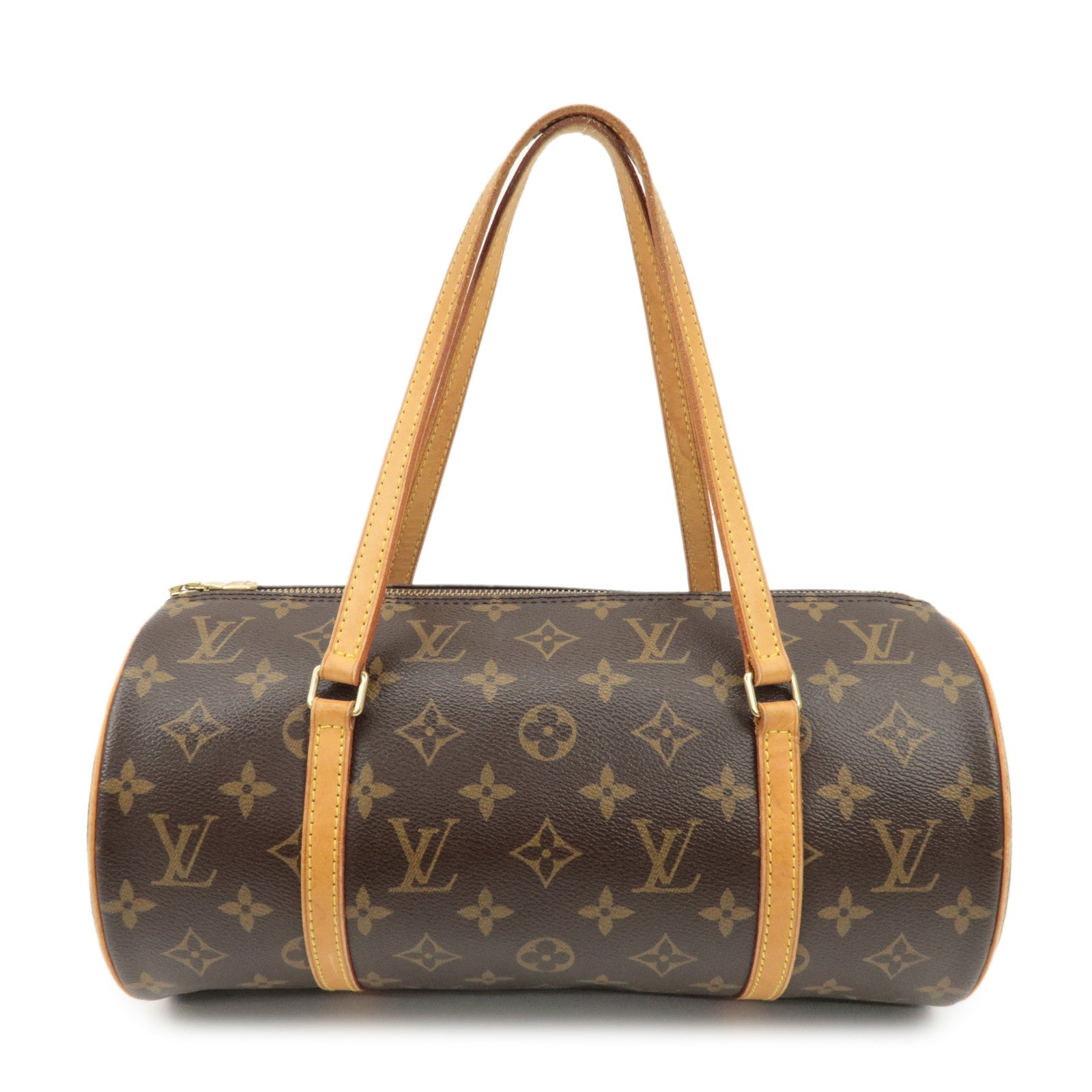 Louis Vuitton Monogram Papillon 30 Hand Bag New Style Brown M51385 Used