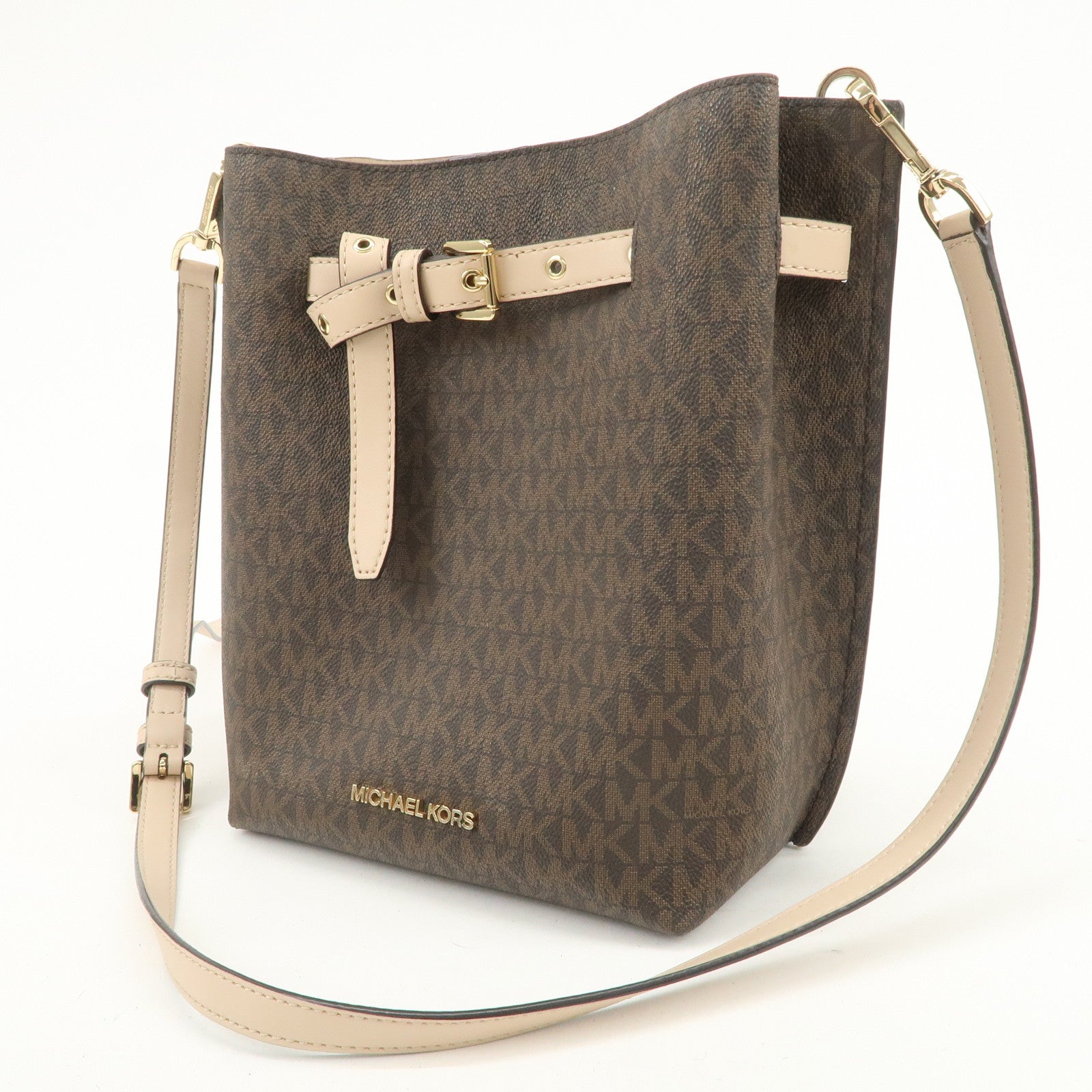 MICHAEL KORS PVC Leather Shoulder Bag Crossbody Bag Brown