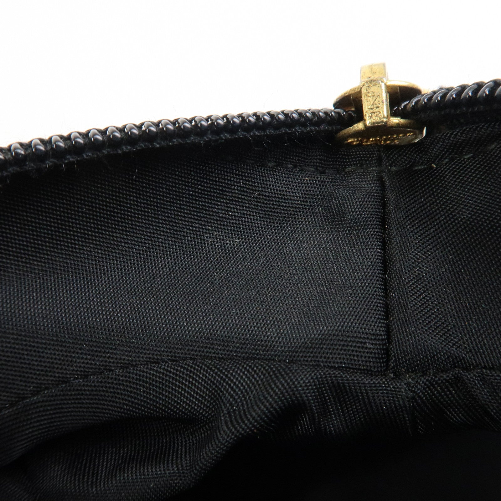 Christian Dior Leather Patent Leather Shoulder Bag Hand Bag Black