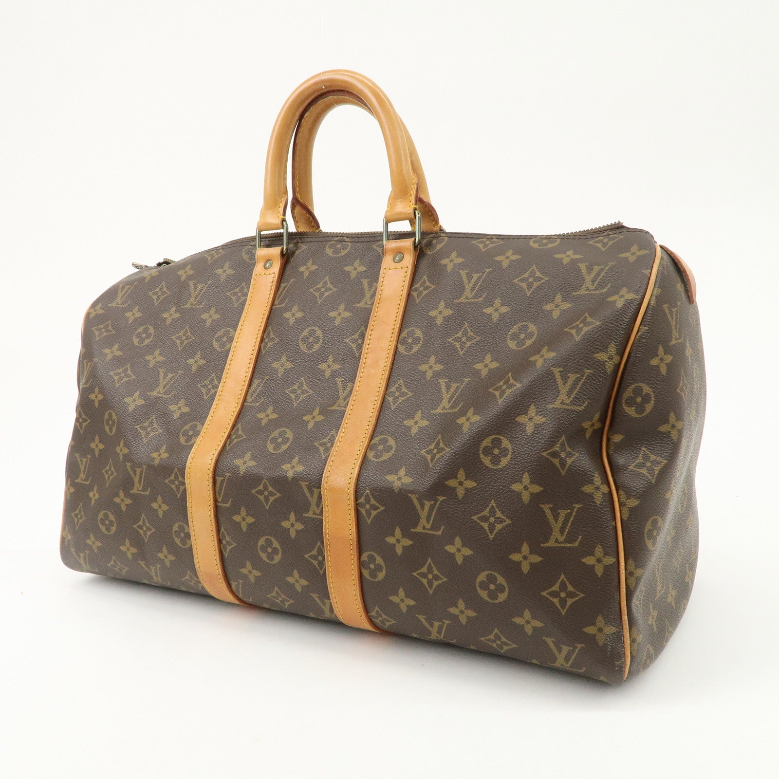 Louis Vuitton Monogram Keep All 45 Boston Bag Brown M41428 Used
