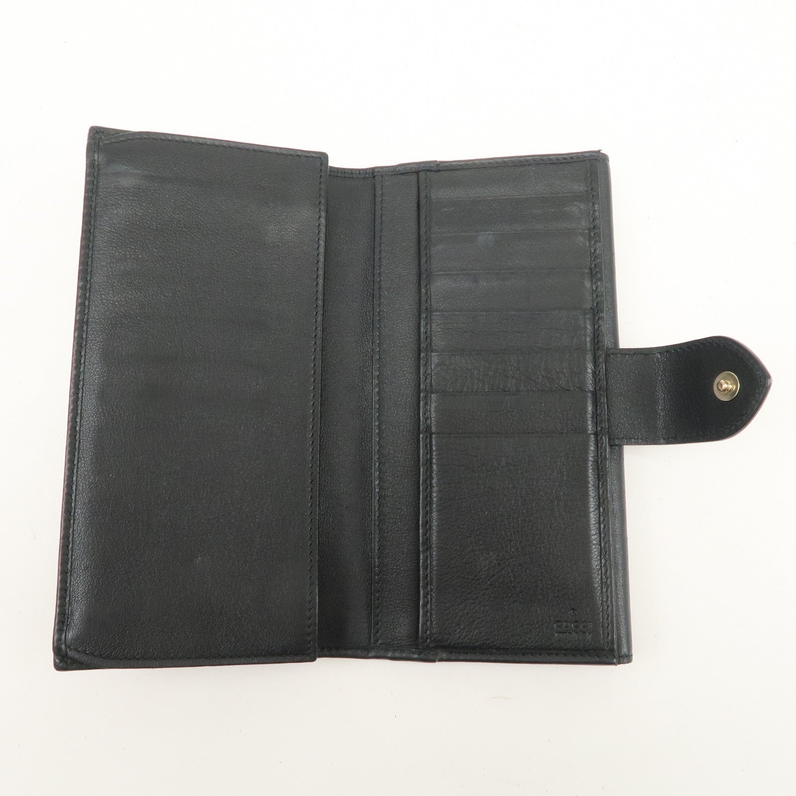 GUCCI Lovely Heart GG Monogram Canvas Leather Long Wallet 203550