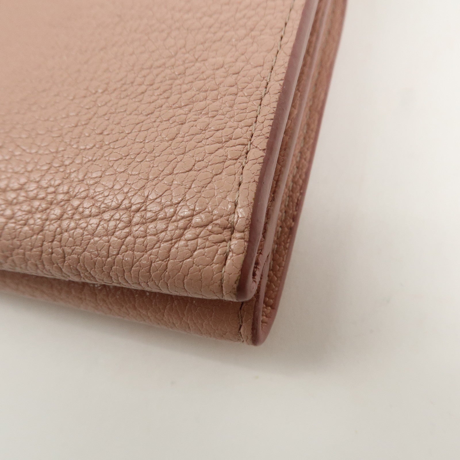 MIU MIU Leather Bi-fold Wallet Compact Wallet Pink 5ML014 Used