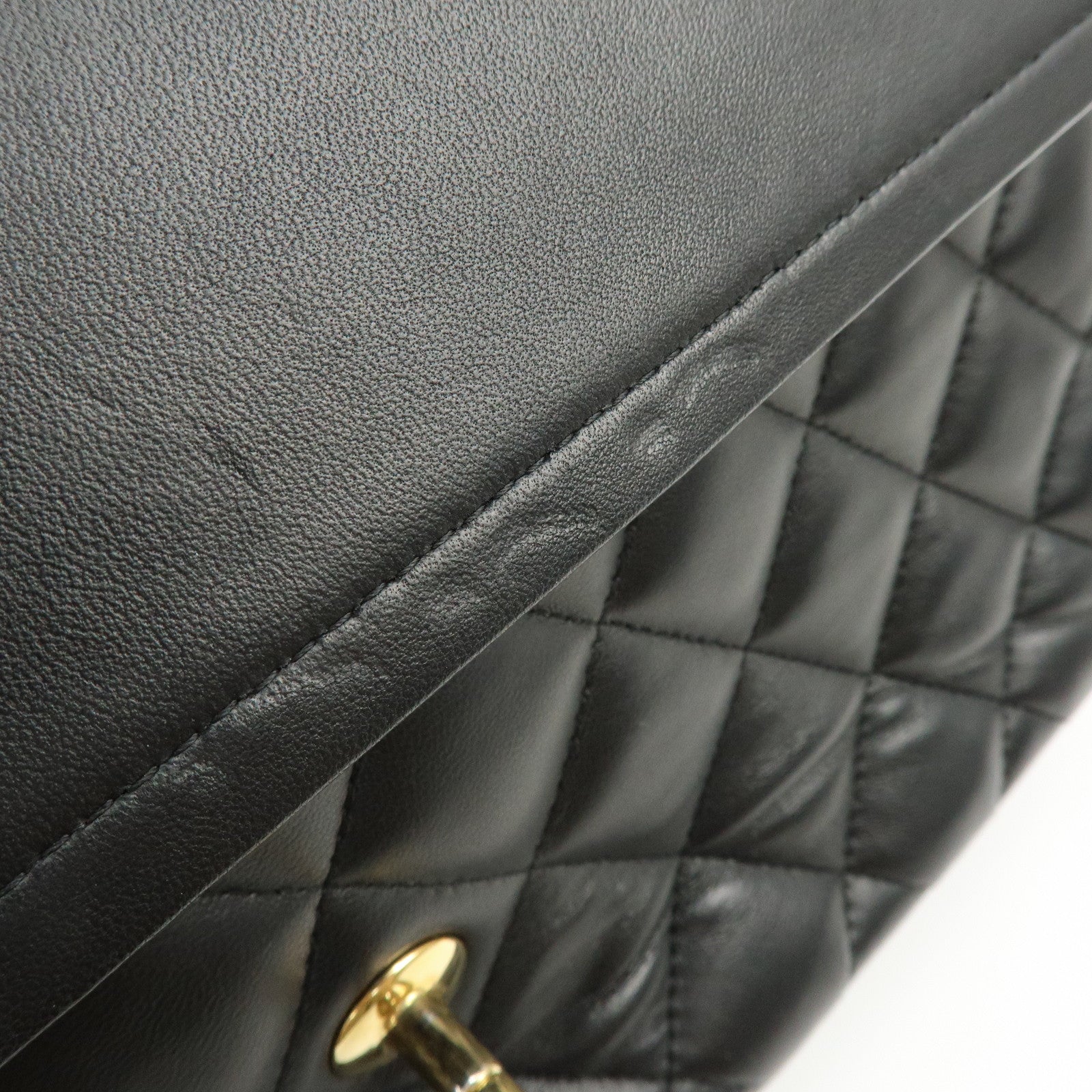 CHANEL Matelasse Lamb Skin Chain Shoulder Bag Black A58600