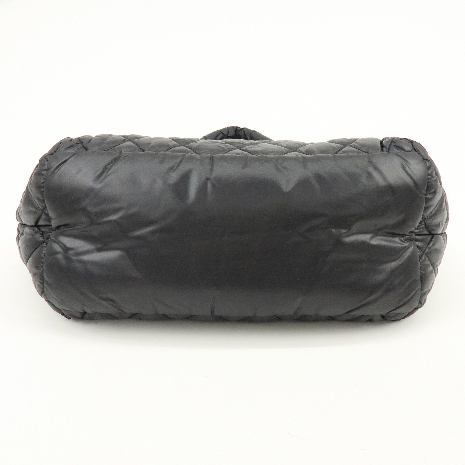 CHANEL COCO Cocoon PM Nylon Leather Tote Bag Hand Bag Black A48610
