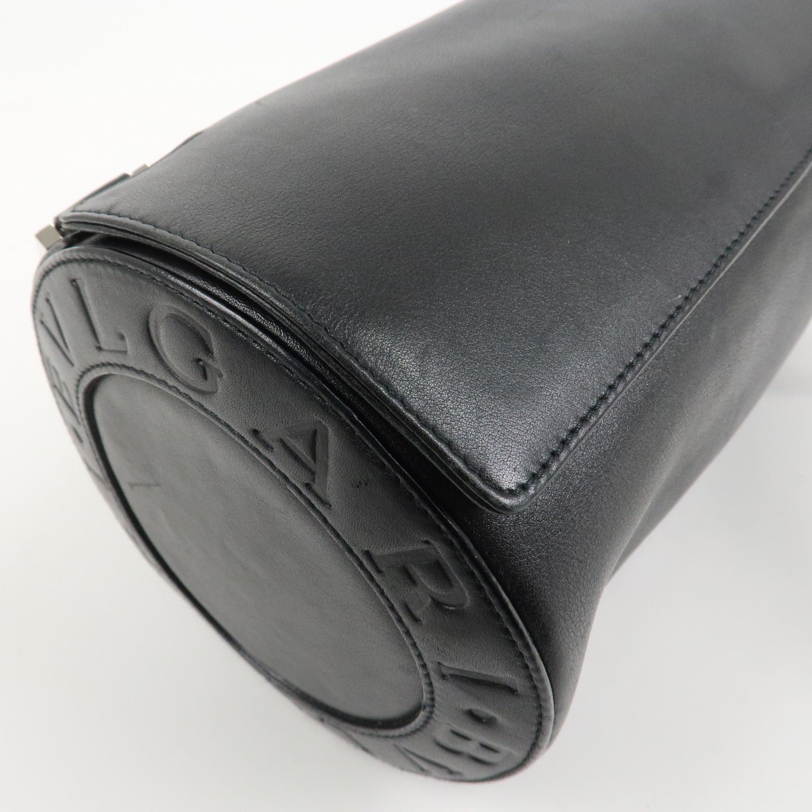 BVLGARI B-zero 1 Drum Leather Shoulder Bag Black