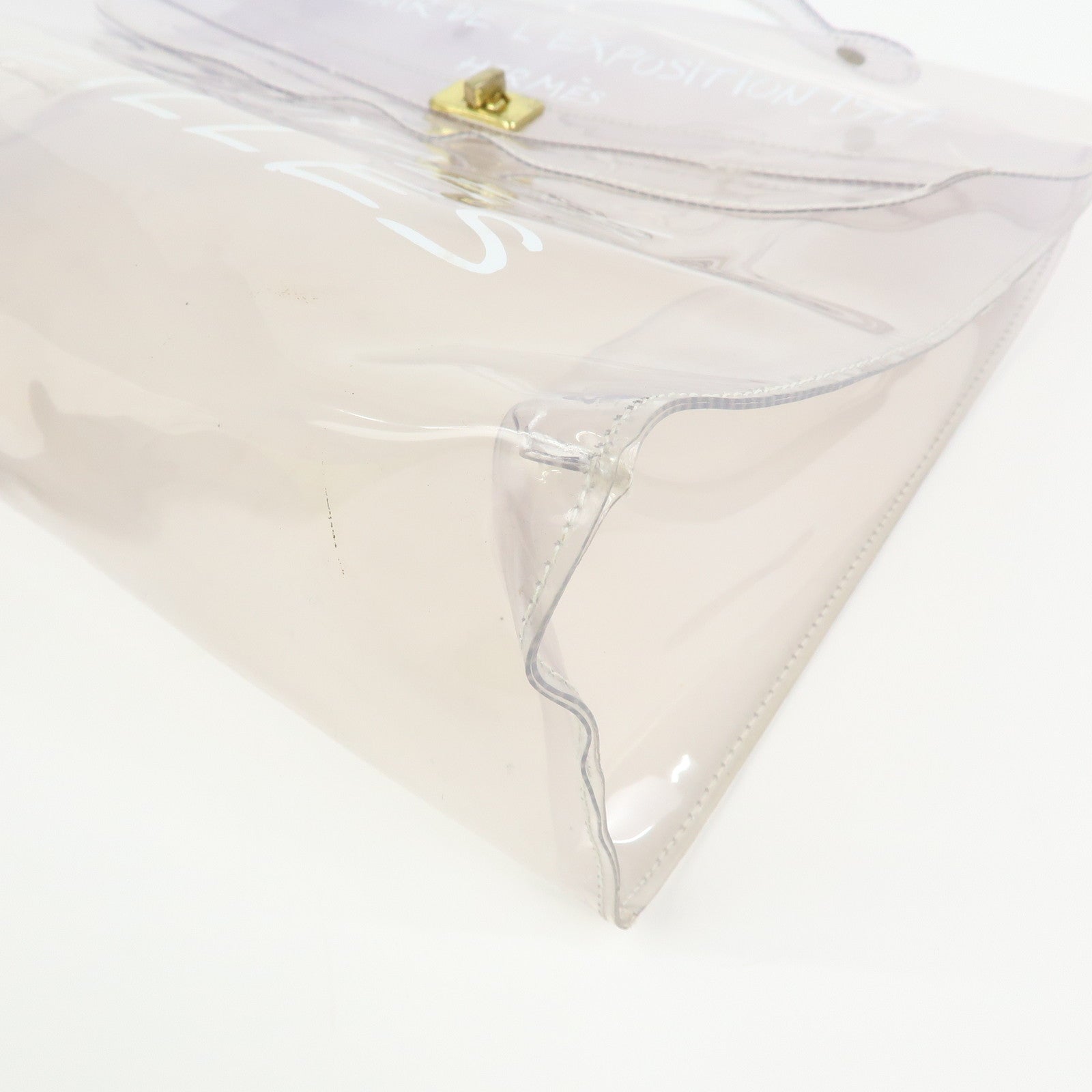 HERMES Kelly Vinyl Hand Bag Clear