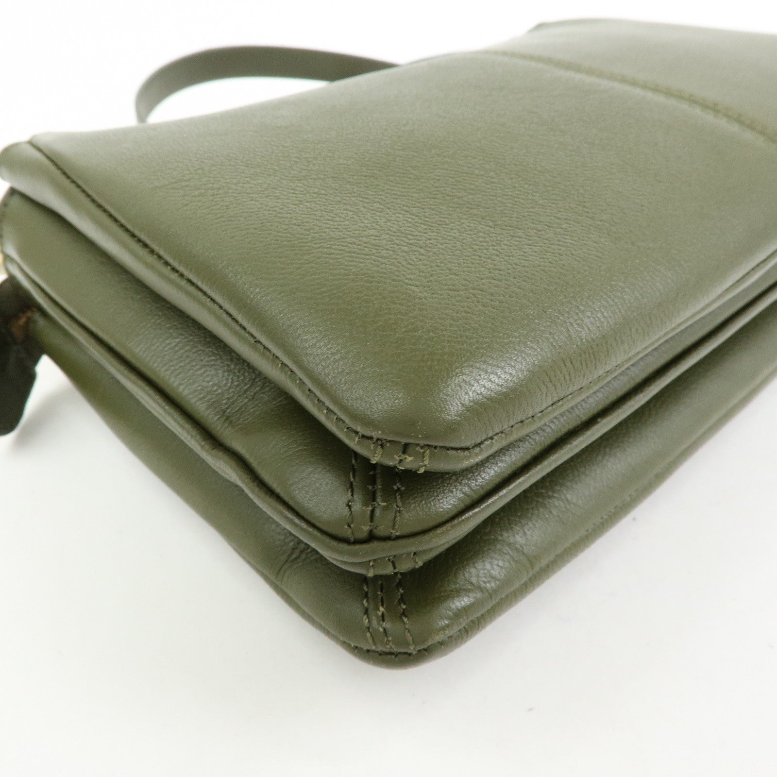 Chloe See by Chloe Phill Leather Shoulder Crossbody Bag Dark Green