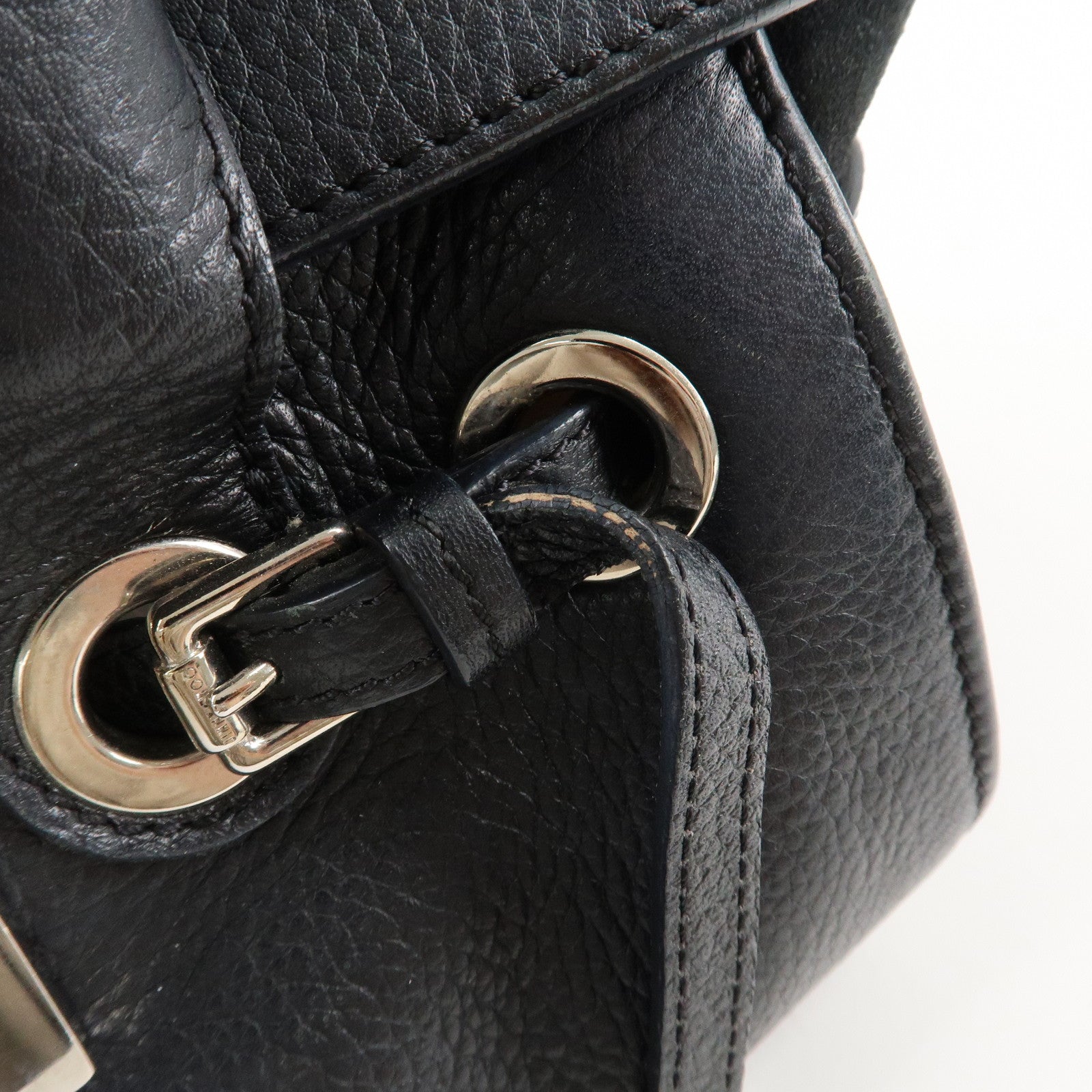 JIMMY CHOO Rosalie 2Way Leather Hand Bag Shoulder Bag Black Used