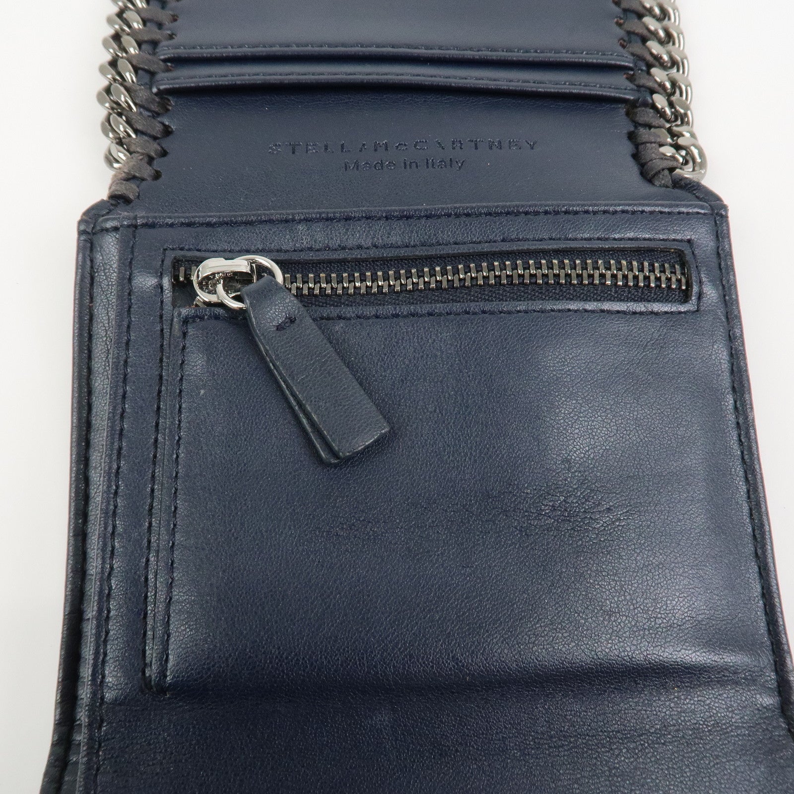 STELLA MCCARTNEY Falabella Polyester Small Flap Wallet Navy