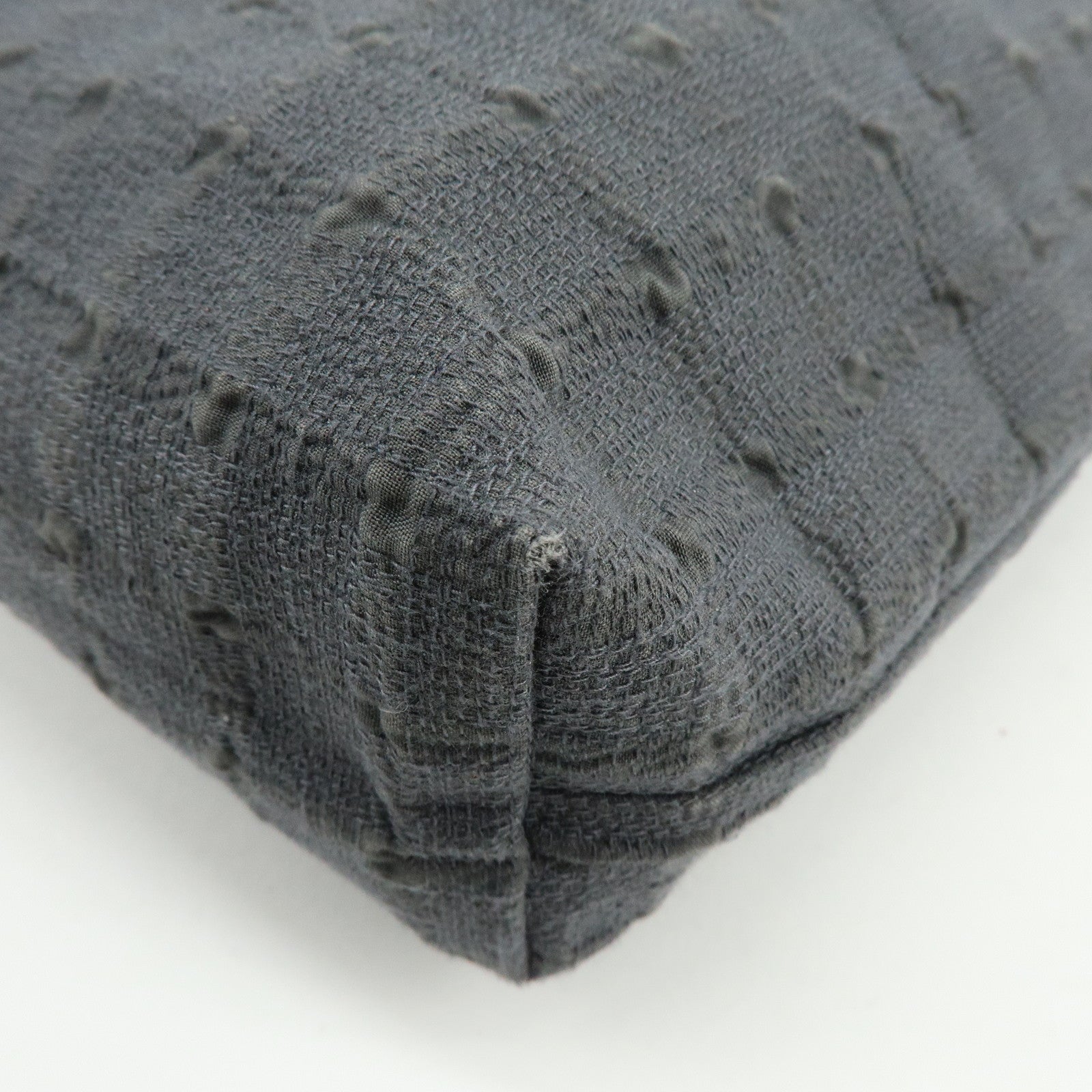 HERMES Amedaba GM Canvas Leather Tote Bag Hand Bag Gray