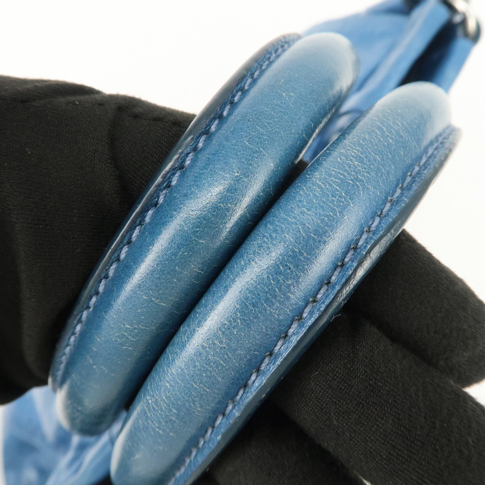 MIU MIU Leather 2Way Bag Shoulder Bag Hand Bag Blue RT0383