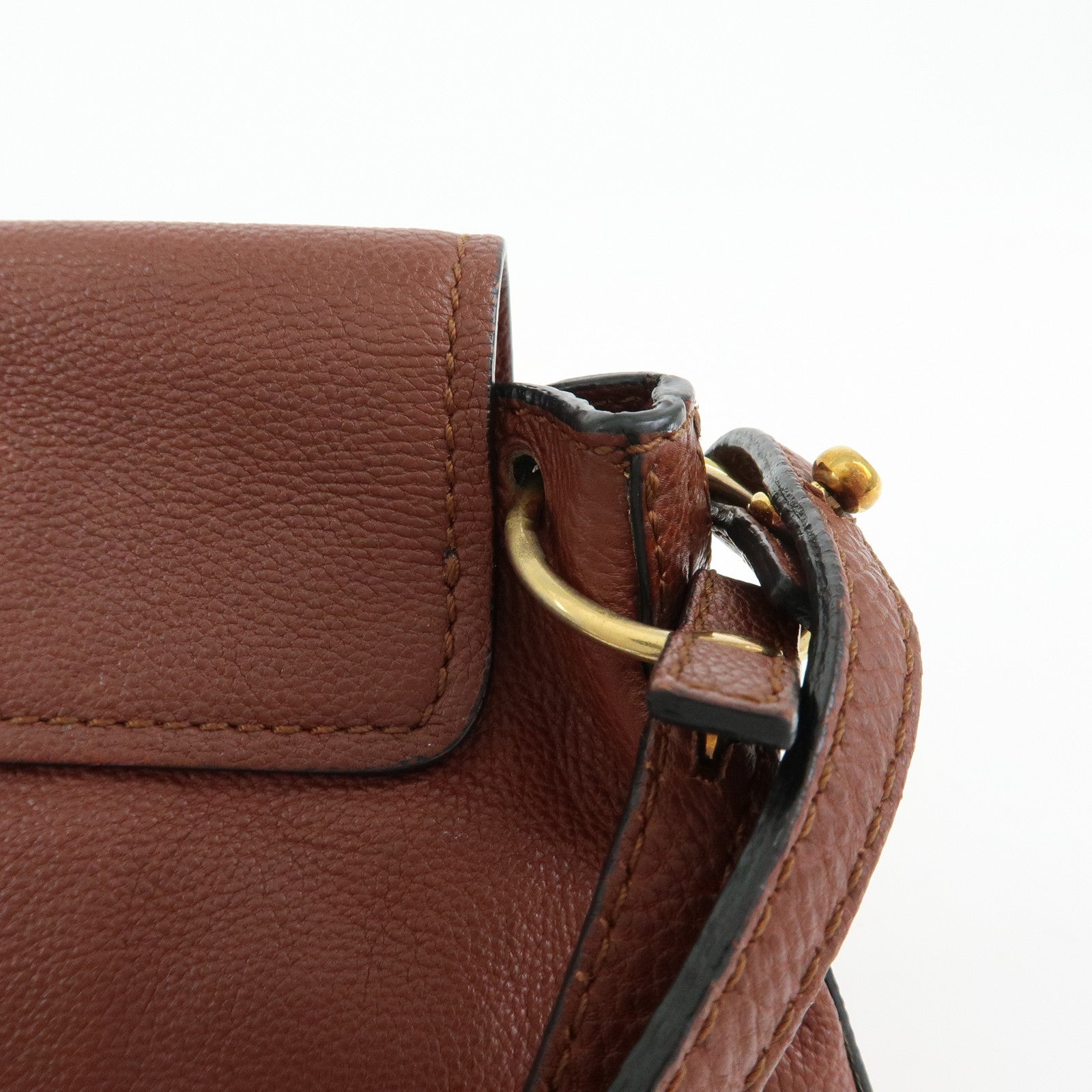 Chloe Elsie Leather 2Way Bag Shoulder Bag Hand Bag Brown