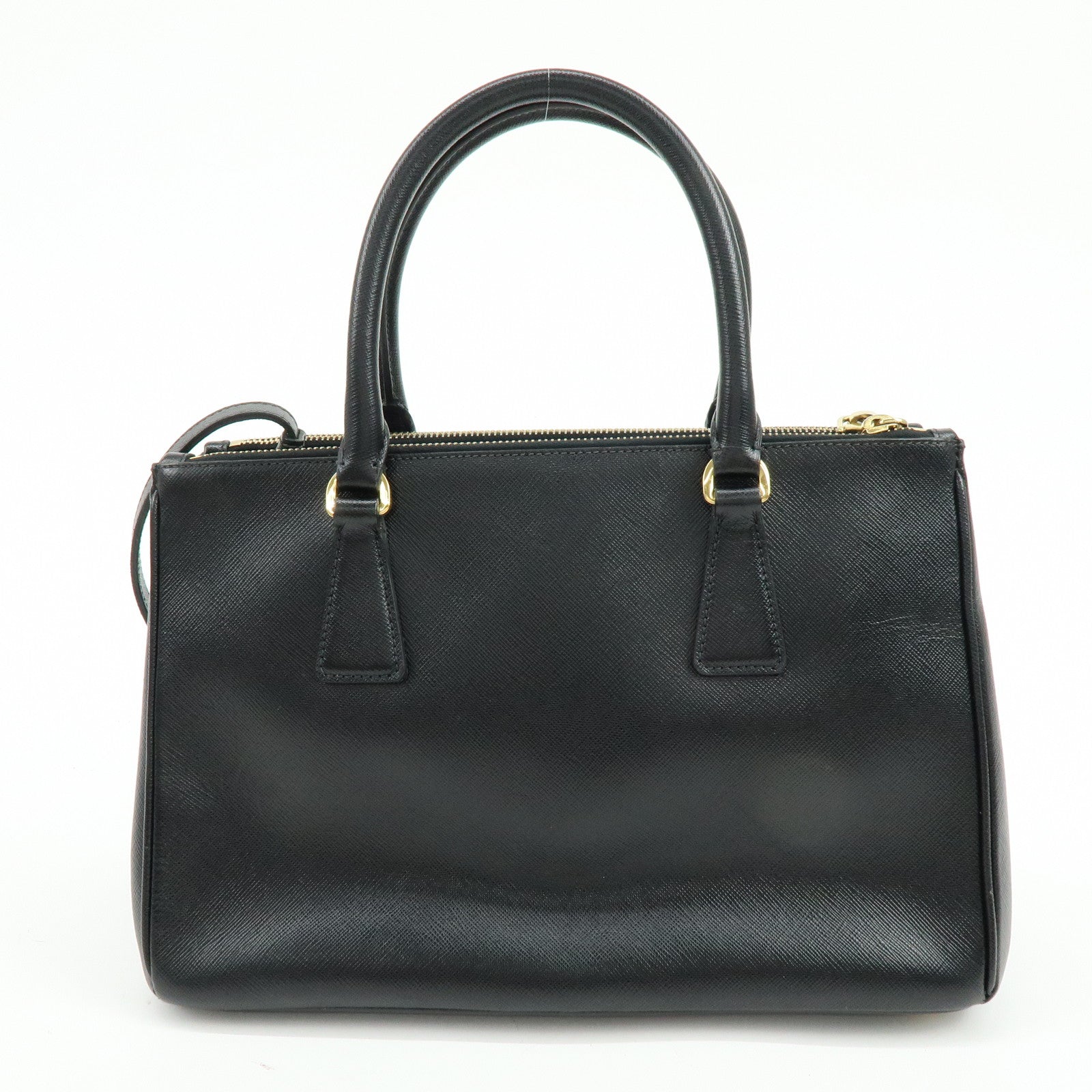 PRADA Traingle Logo Galleria Saffiano Leather 2Way Hand Bag 1BA863