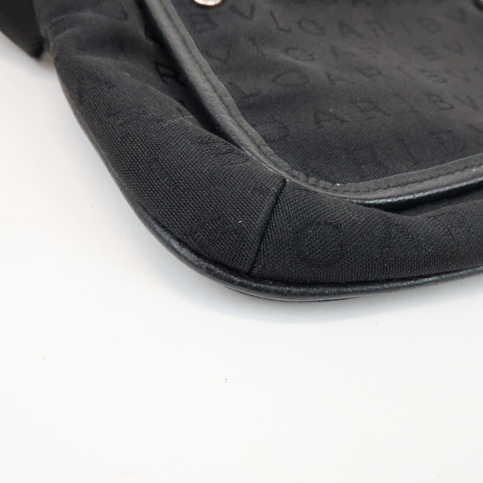 BVLGARI Logo Mania Canvas Leather Body Bag Waist Bag Black