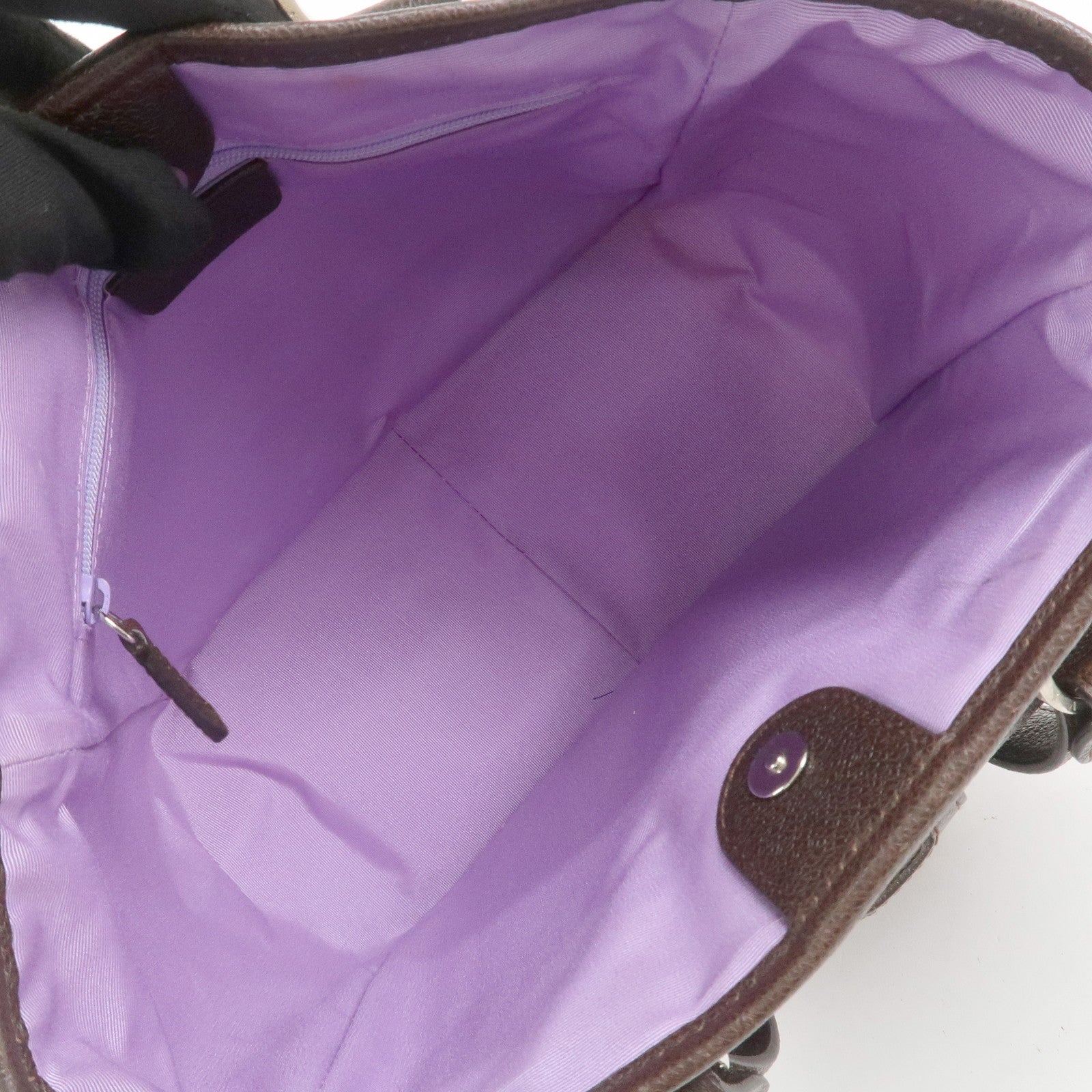 BVLGARI Logo Mania Canvas Leather Tote Bag Hand Bag Beige Brown