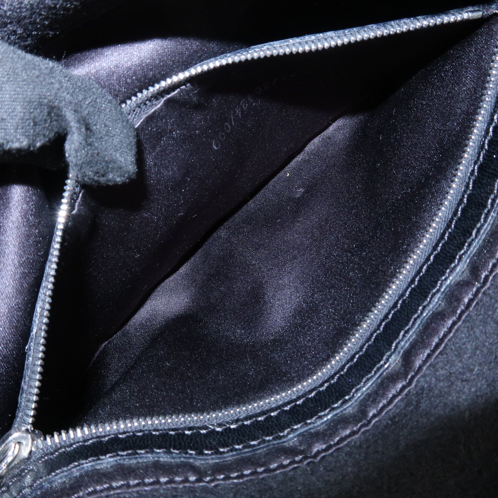 FENDI Mamma Baguette Wool Leather Shoulder Bag Hand Bag Black 26424