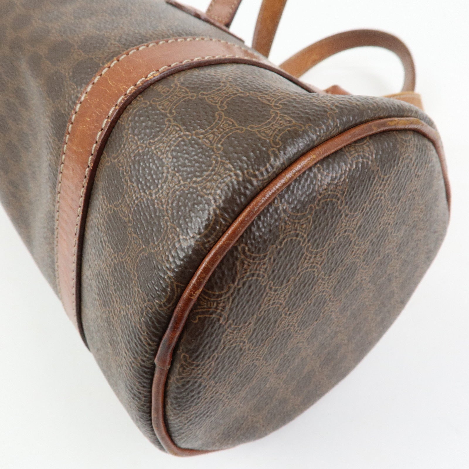 CELINE Macadam PVC Leather Shoulder Bag Hand Bag Brown