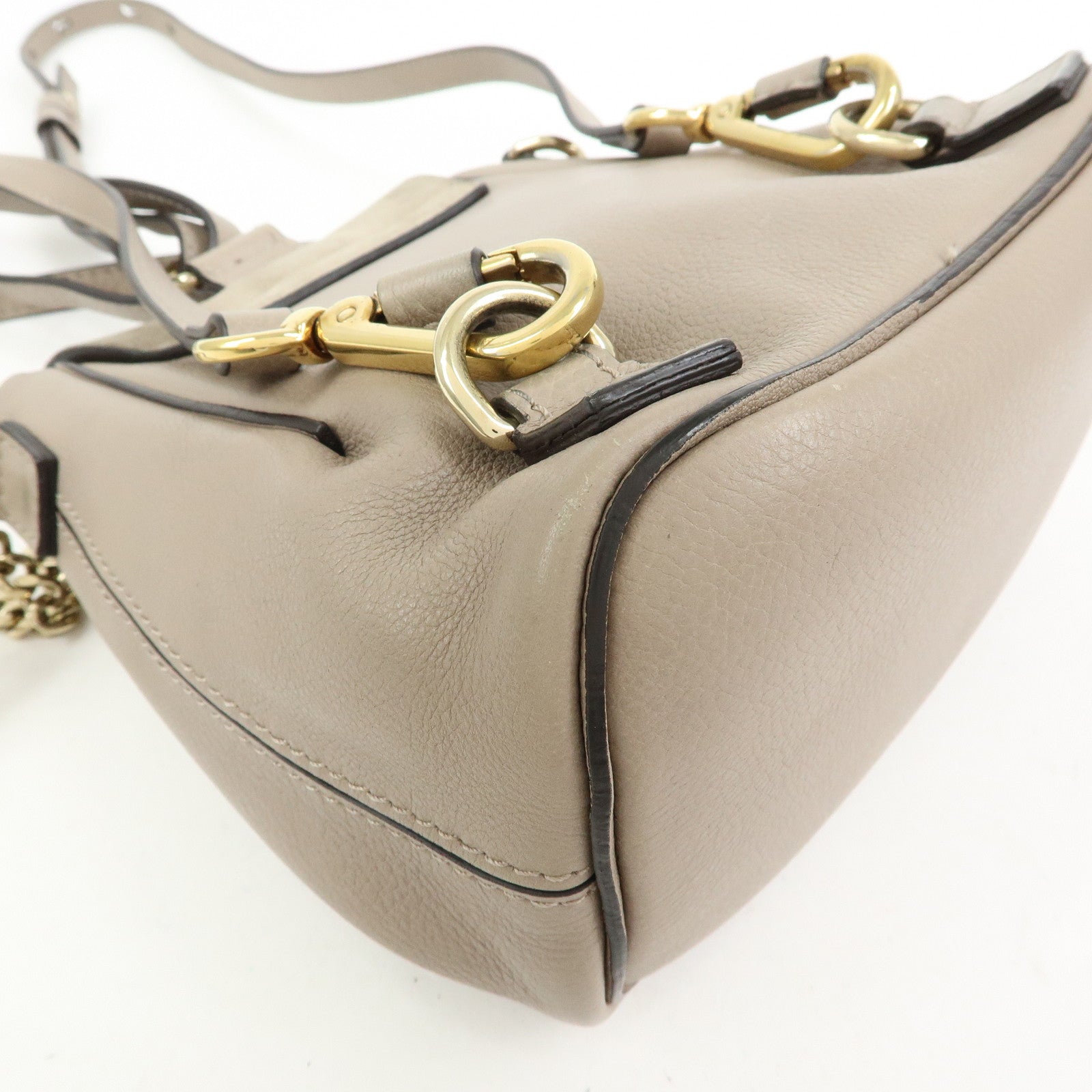 Chloe Faye Suede Leather 2Way Bag Shoulder Bag Backpack Gray