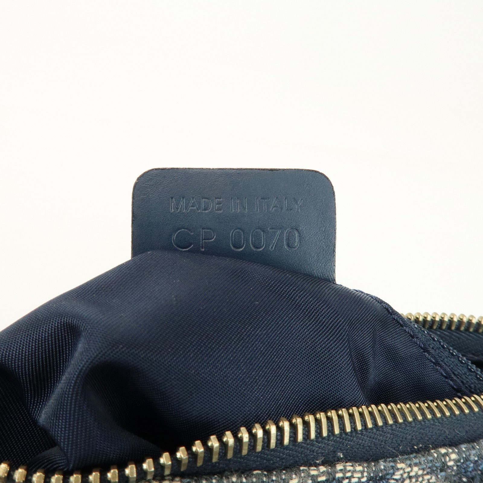 Christian Dior Trotter Canvas Leather Mini Boston Bag Hand Bag Navy