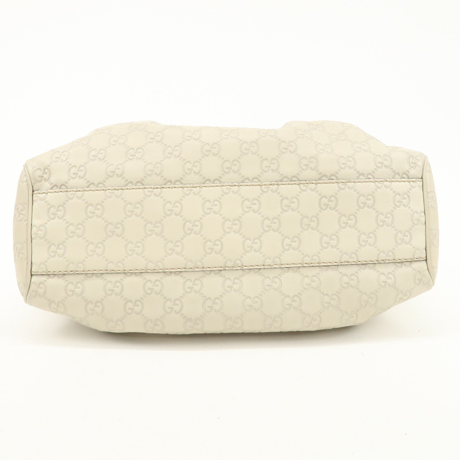 GUCCI Sukey Guccissima Leather Tote Bag Hand Bag Ivory 211944 Used