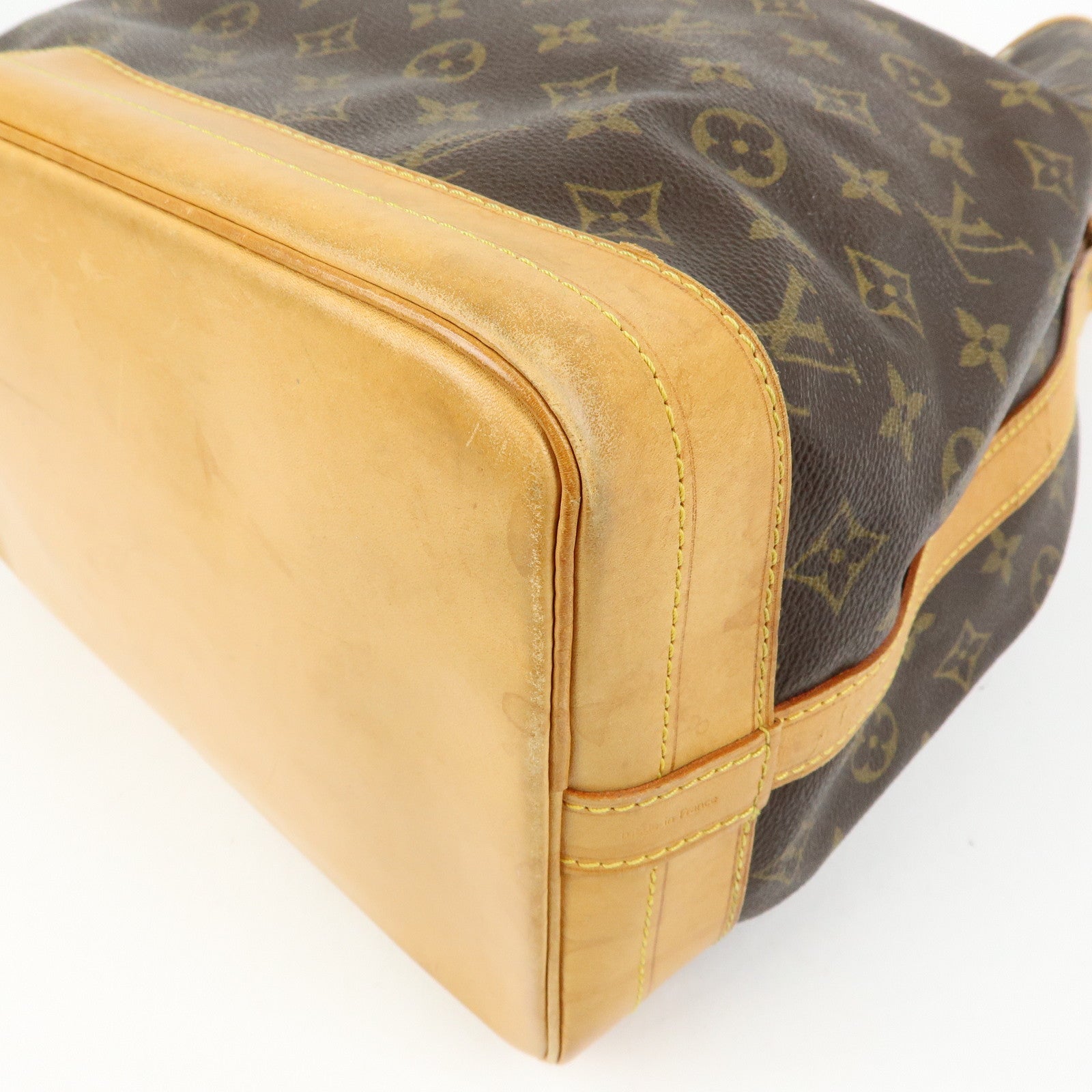 Louis Vuitton Monogram Canvas Leather Noe Shoulder Bag Brown M42224