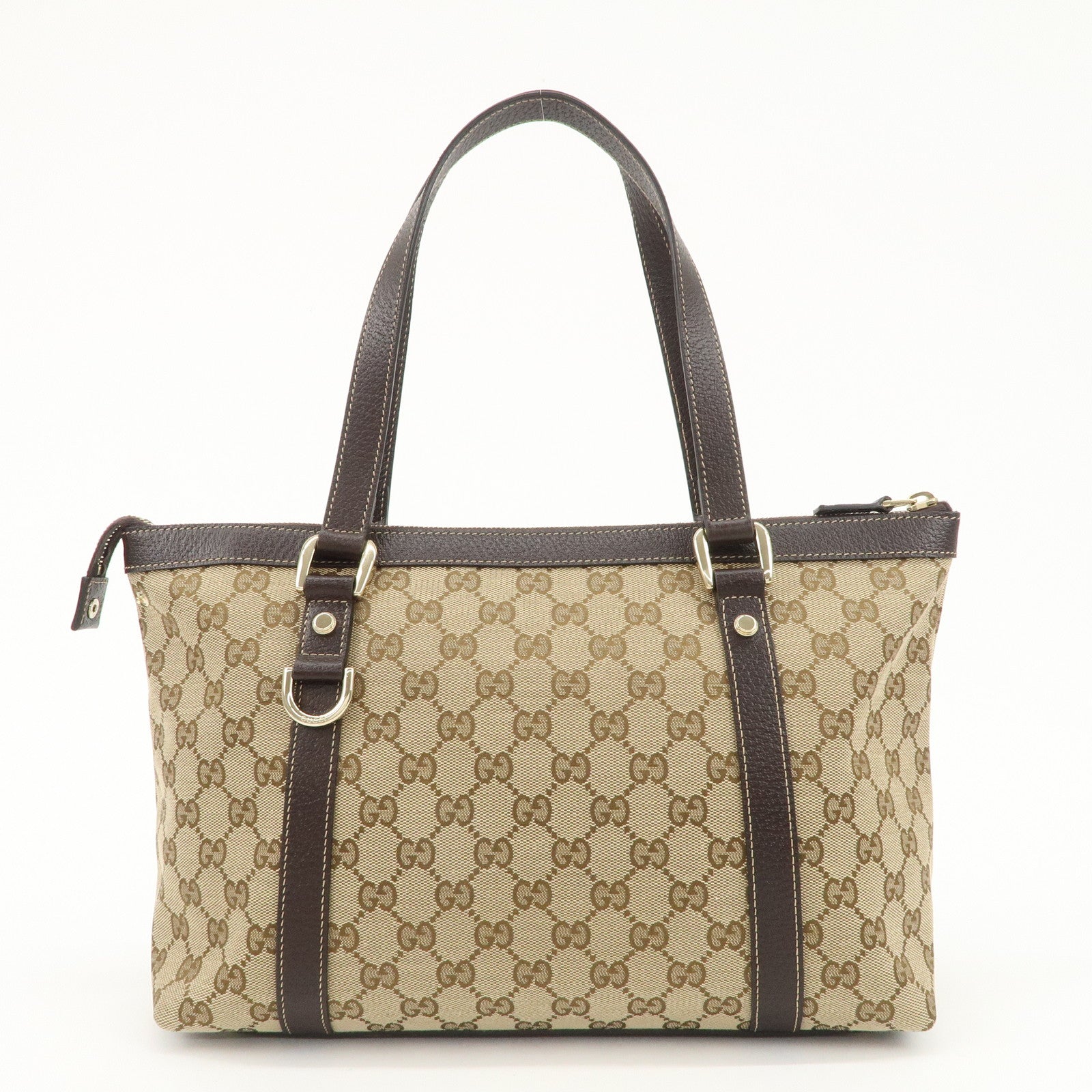 GUCCI Abbey GG Canvas Leather Shoulder Bag Beige Brown 141470 Used