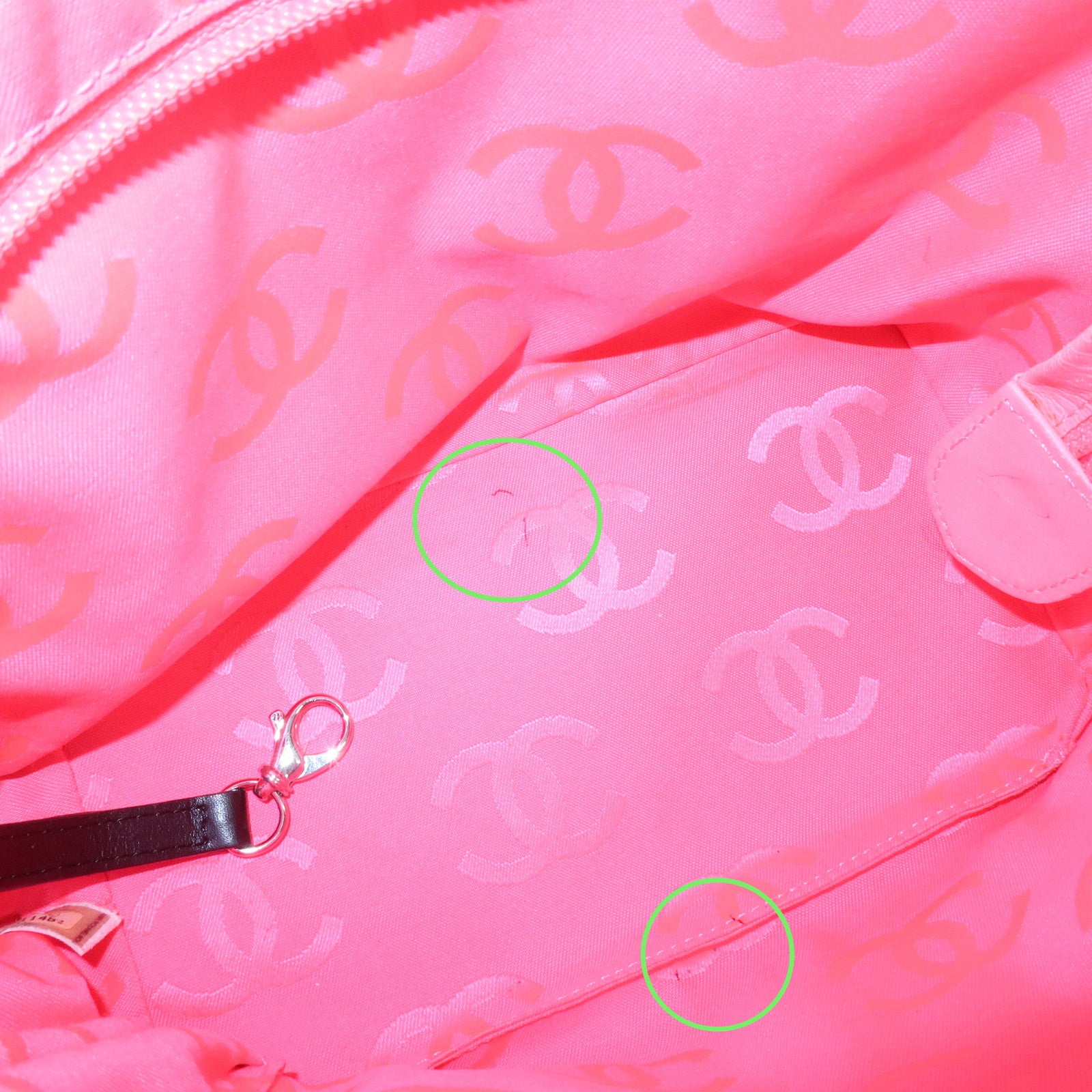 CHANEL Cambon Line COCO Mark Lamb Skin Small Tote Bag Black A25166 Used