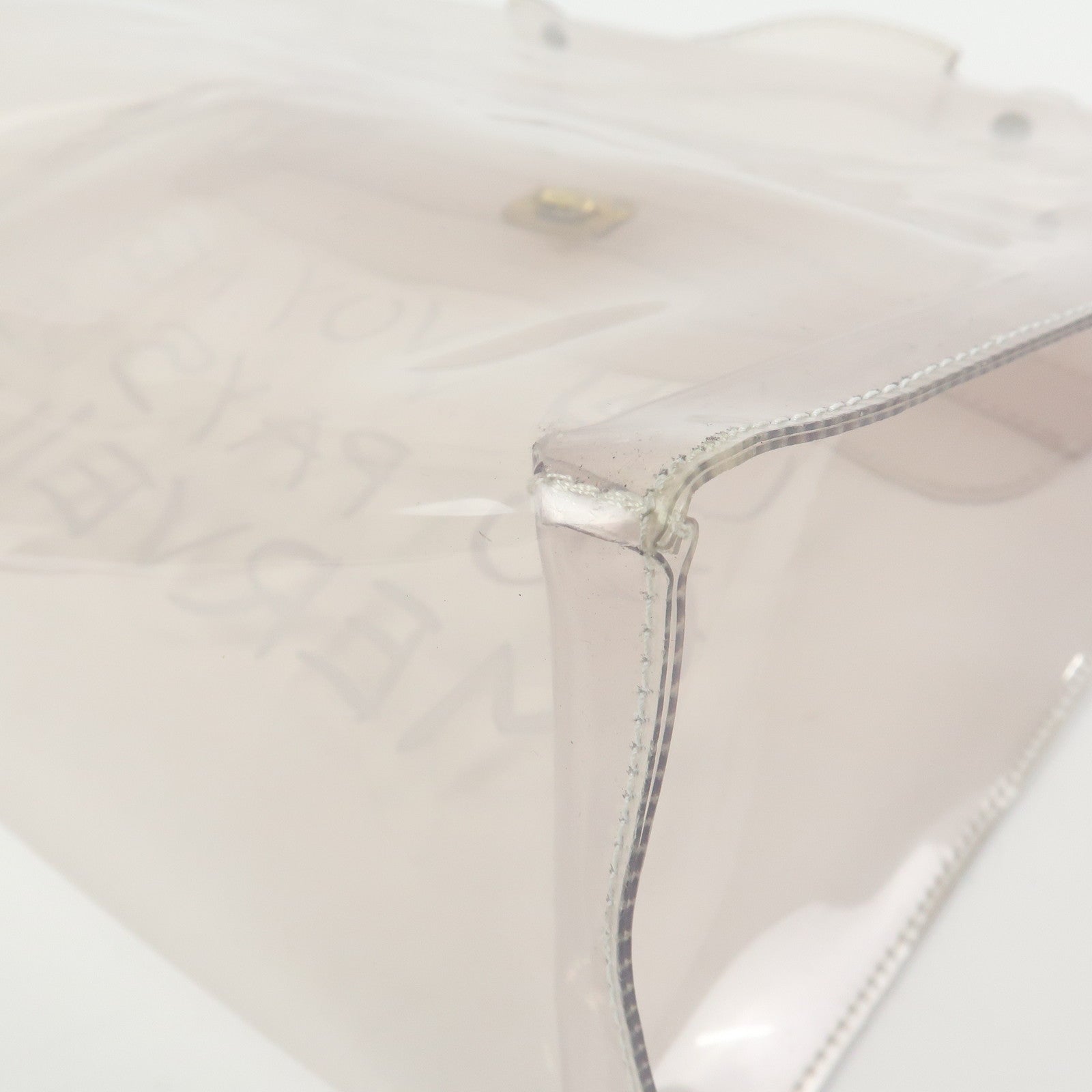 HERMES Kelly Vinyl Hand Bag Clear Transparent
