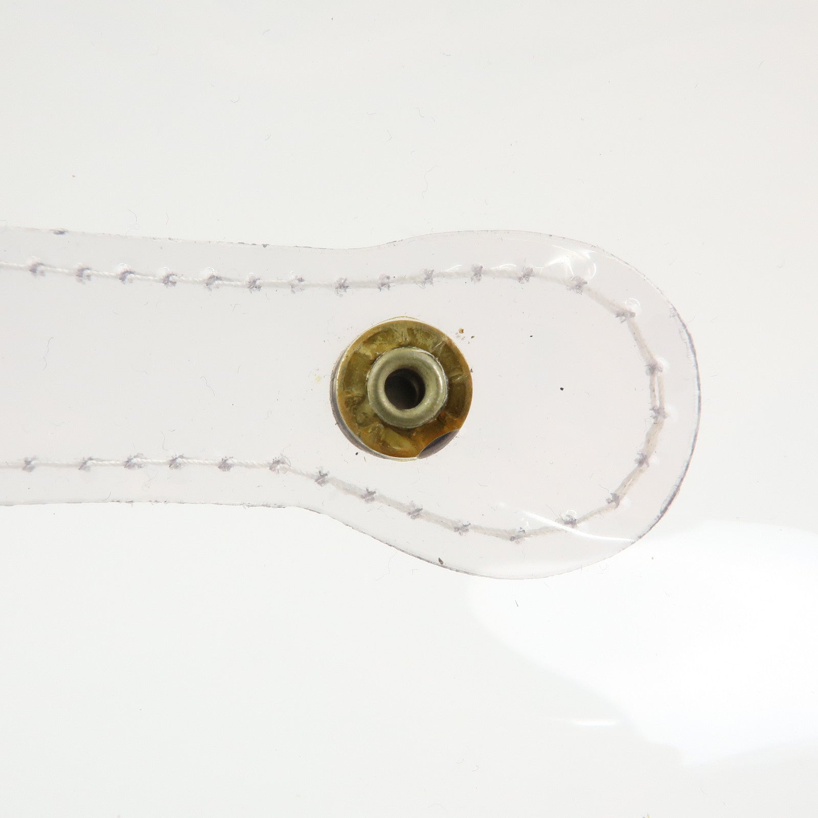 HERMES Vinyl Kelly Hand Bag Clear White