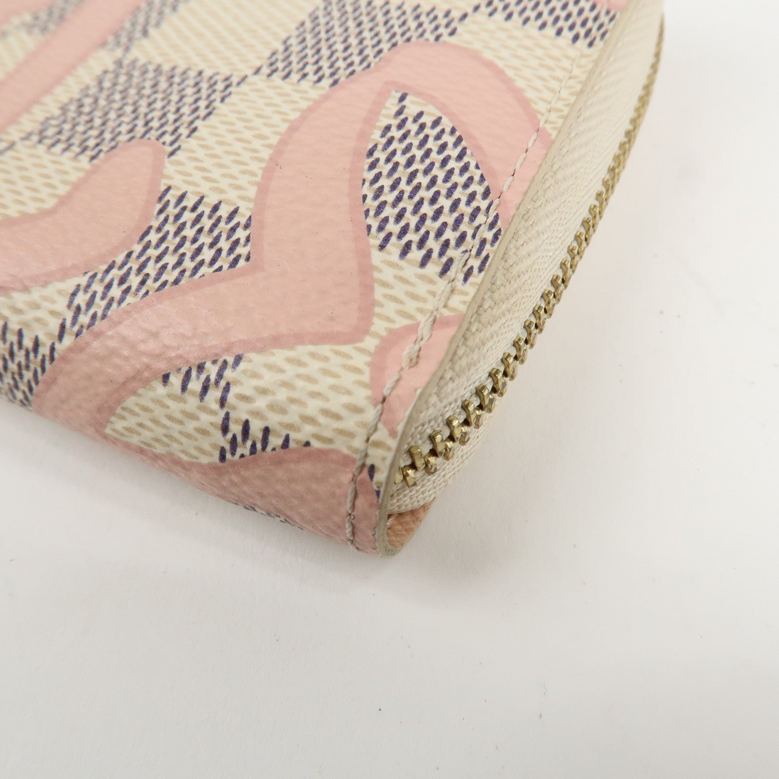 Louis Vuitton Damier Azur Tahiti Zippy Coin Purse Wallet N60098 Used