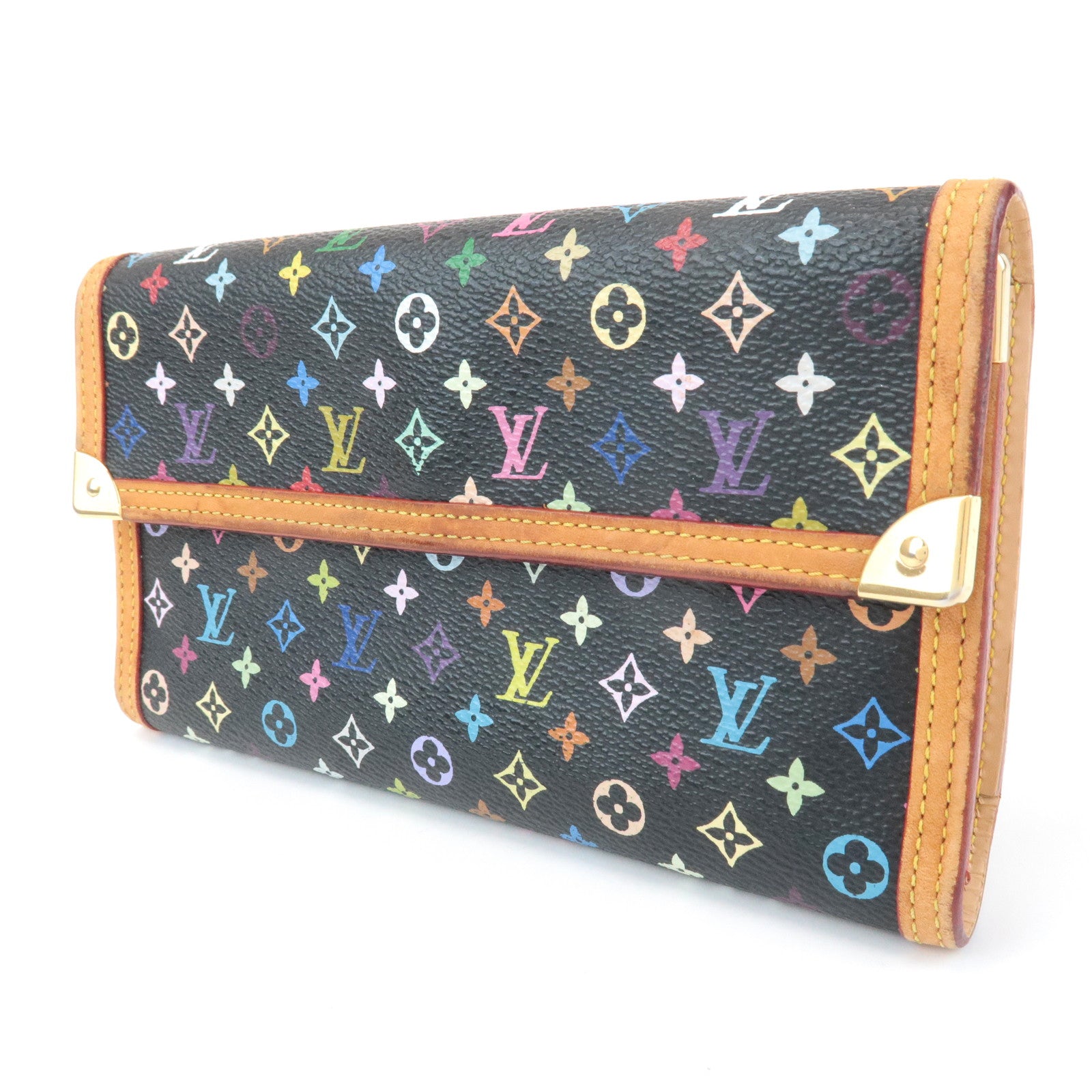 Louis Vuitton Monogram Multicolor Porte Trezor International Wallet M92658 Used