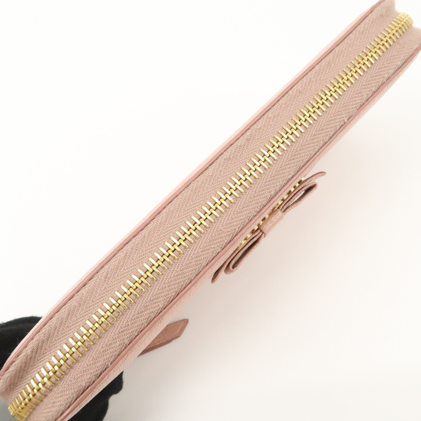 MIU MIU Leather Zip Around Wallet Zippy Wallet Long Wallet Pink 5ML506 Used