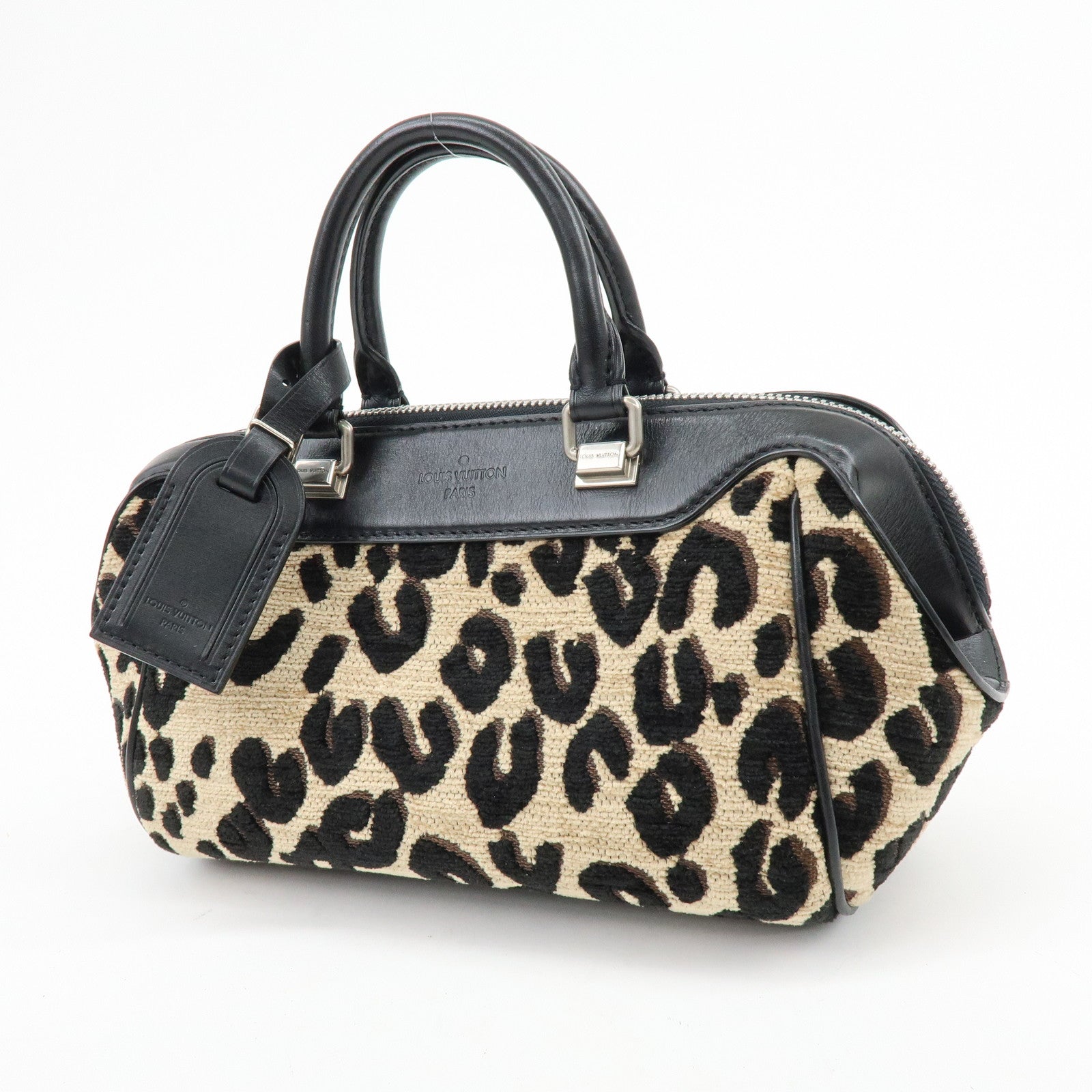 Louis Vuitton Jacquard Canvas Leather Leopard Baby Hand Bag M94257
