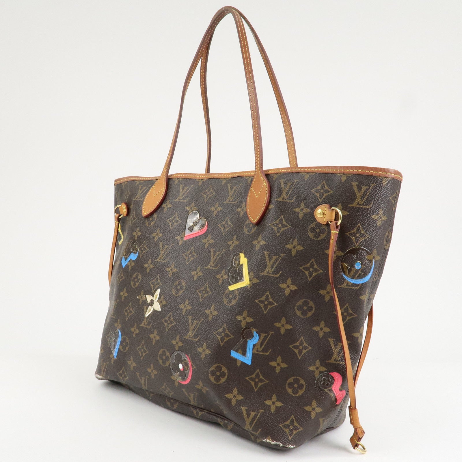 Louis Vuitton Monogram Love Lock Neverfull MM Tote Bag M44364 Used