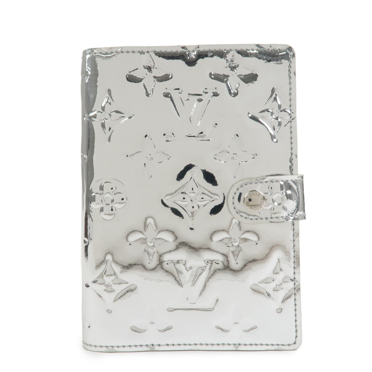 Louis Vuitton Monogram Miroir Agenda PM Planner Cover Argent R20963