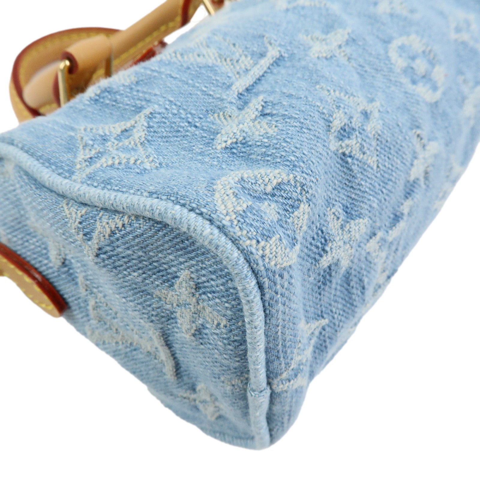 Louis Vuitton Monogram Denim Nano Speedy Mini Hand Bag Blue M11212