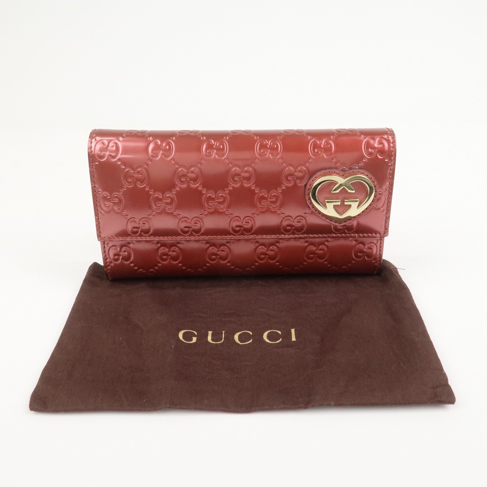 GUCCI Guccissima Interlocking G Lovely Heart Long Wallet 251861