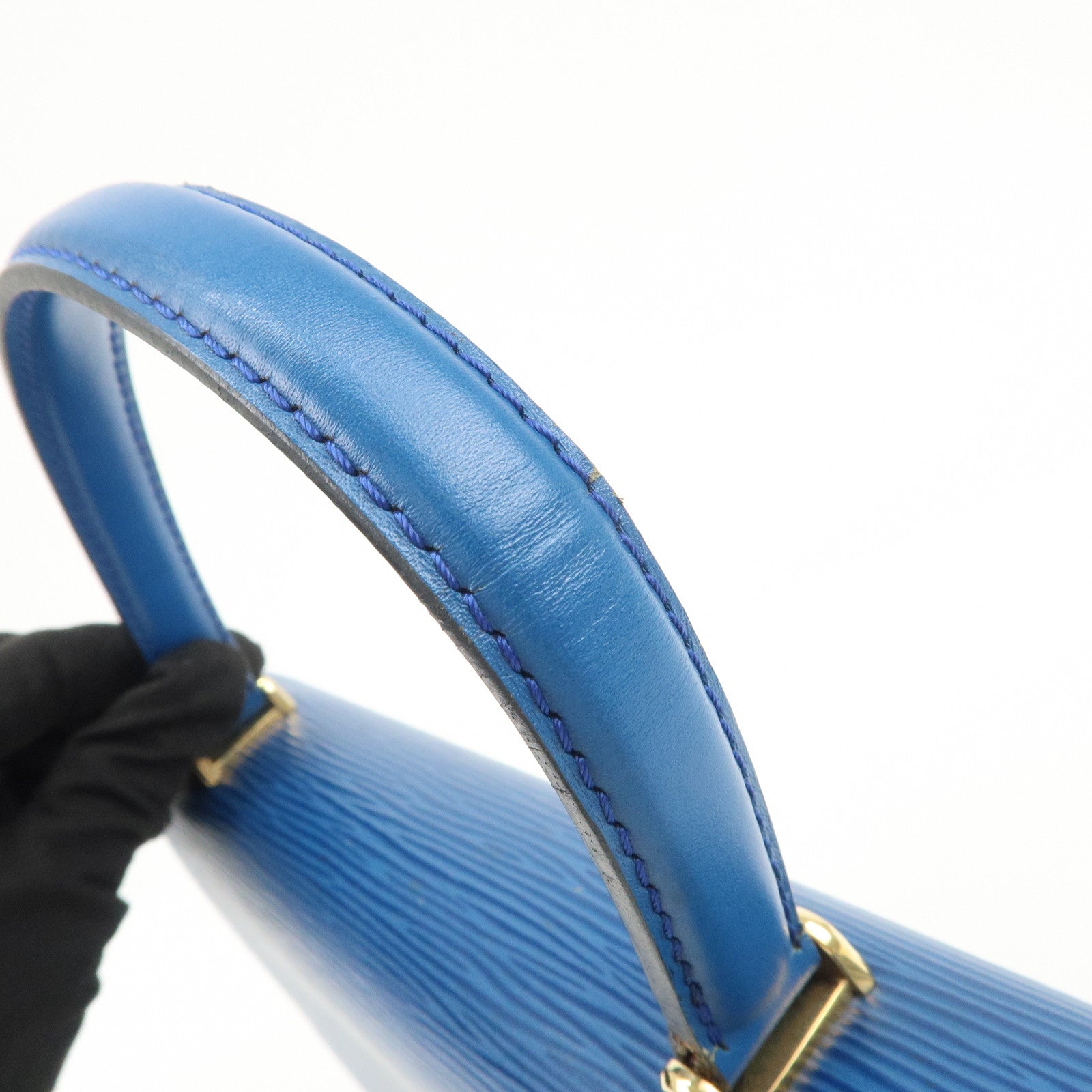 Louis Vuitton Epi Leather Malesherbes Hand Bag Toledo Blue M52375