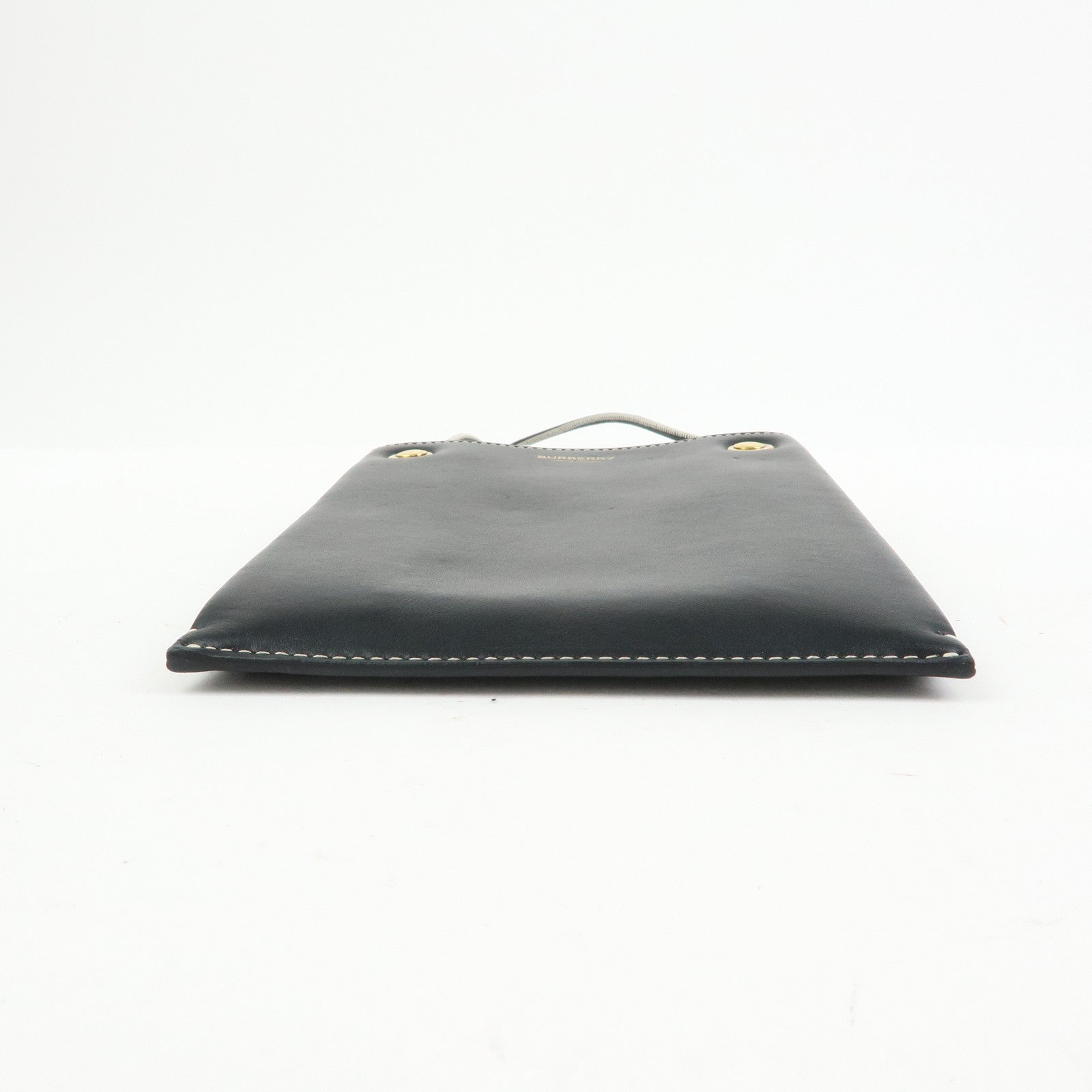 BURBERRY Leather Shoulder Bag Flat Pouch Crossbody Bag Black