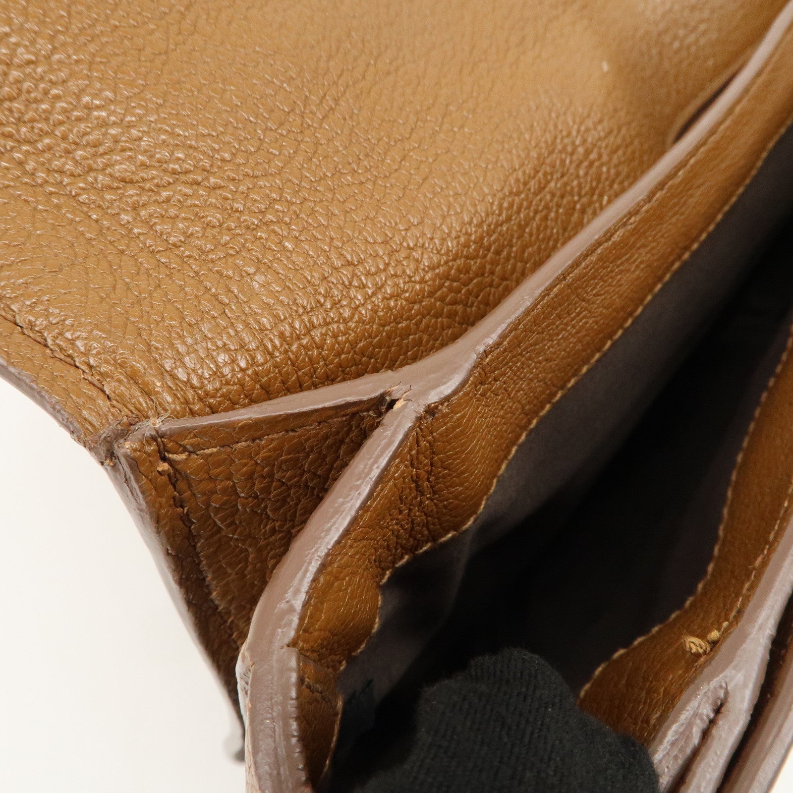 MIU MIU Leather 2Way Bag Hand Bag Brown Gold HDW RN0726 Used
