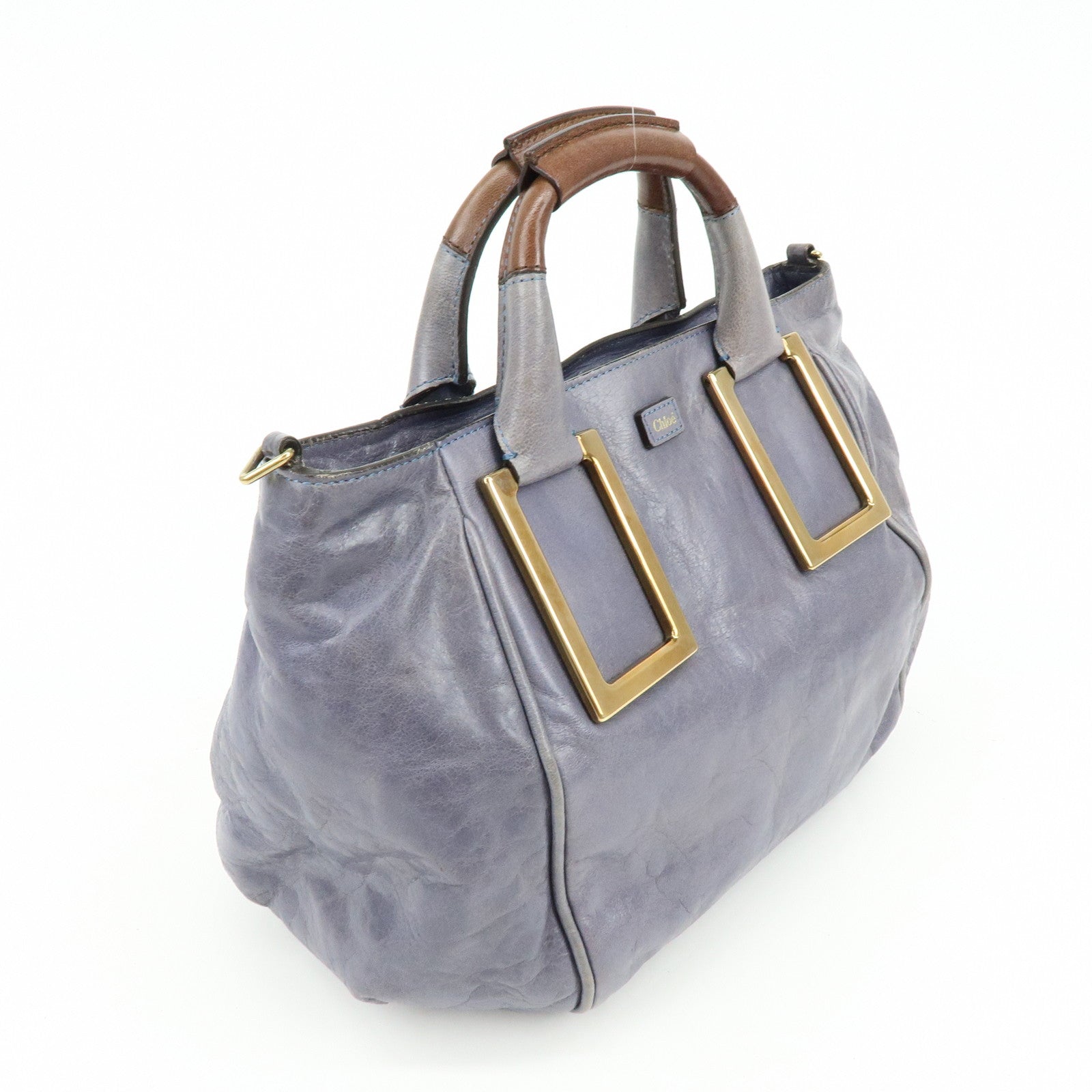 Chloe Ethel Leather 2Way Bag Shoulder Bag Hand Bag Gray