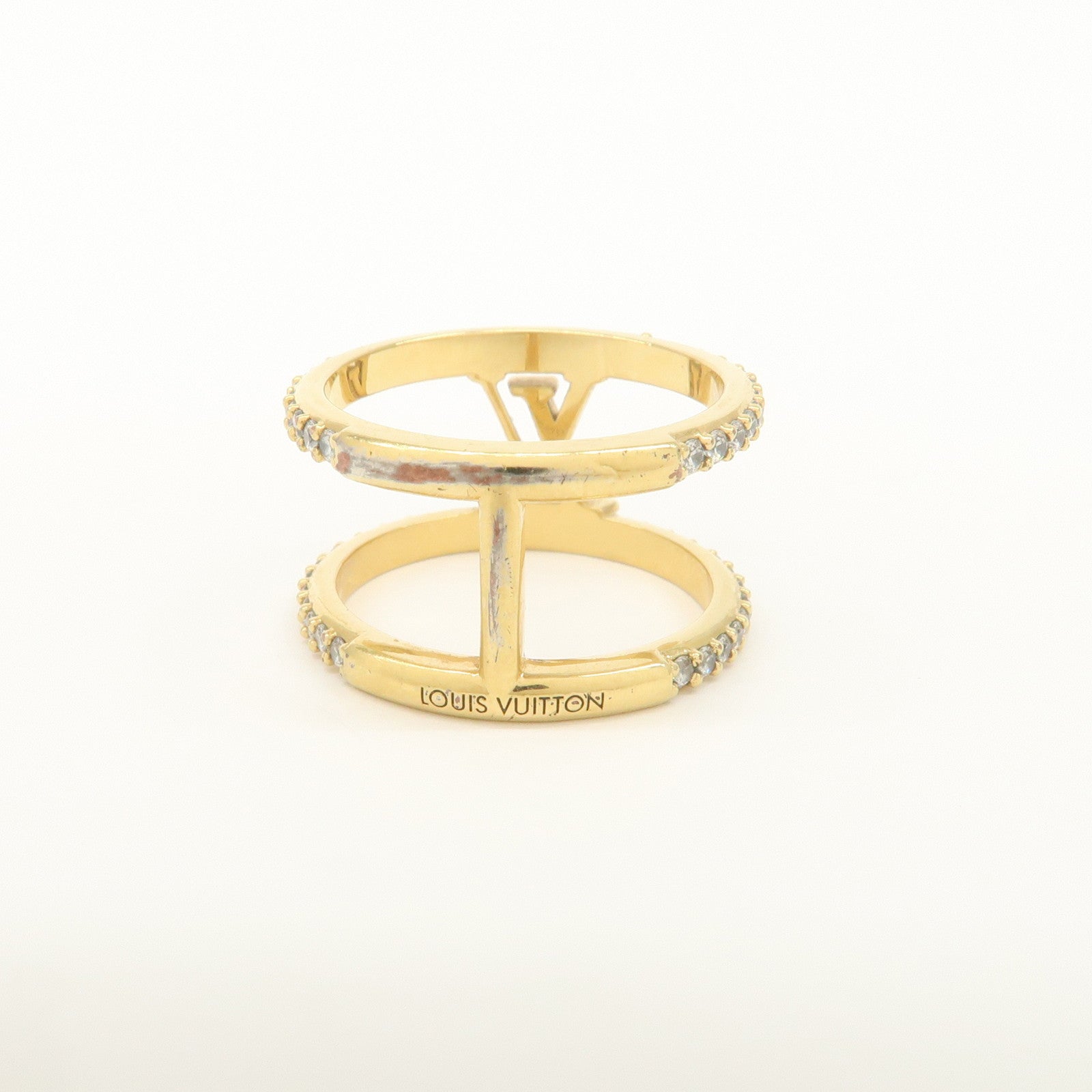 Louis Vuitton LV Iconic Strass Metal Ring L Gold M1463L
