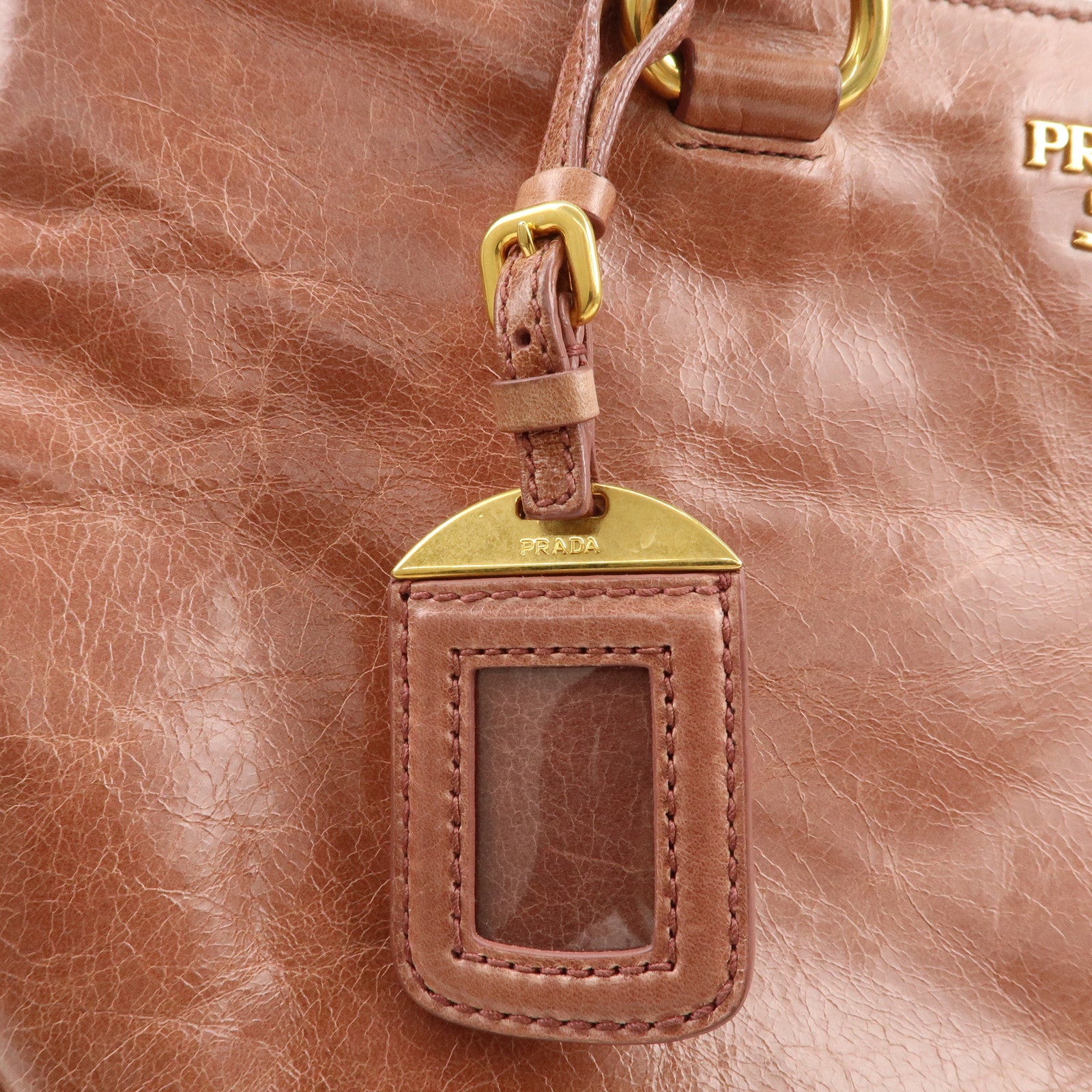 PRADA Logo Leather 2Way Bag Shoulder Bag Hand Bag Pink